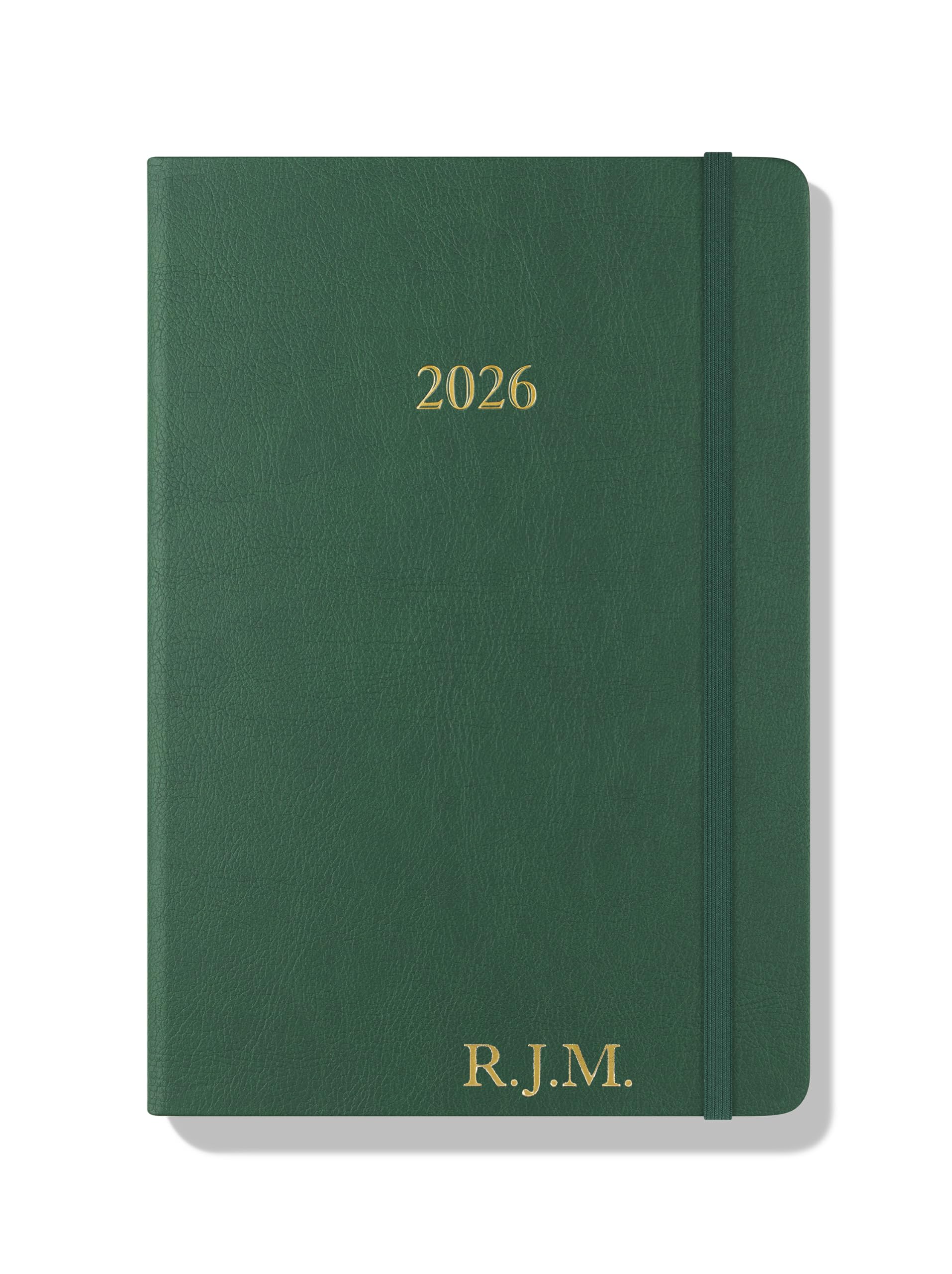 Wykeham's Executive 2026 Daily Journal Planner – US Public Holidays & Format – Customization Available (Brown, 6" x 4.5")