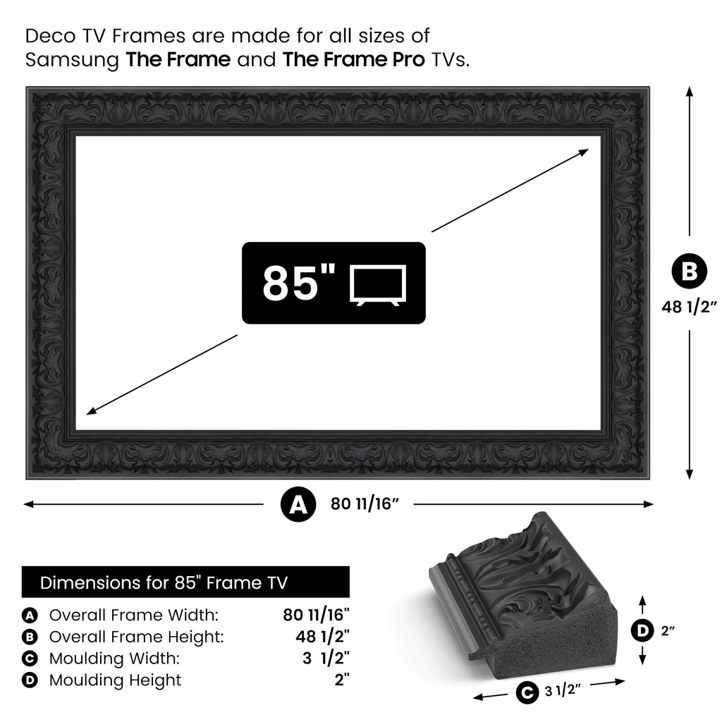 Tuscan Matte Black 32" Premiere Deco TV Frame - Compatible ONLY with Samsung The Frame TVs (Fits 2021-2026, LS03A, LS03B, LS03C, LS03D, LS03FA)
