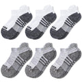 BERING Kids' Athletic Cushion Ankle Socks 6 Pairs Low Cut Heel Tab for Youth Big Boys Girls