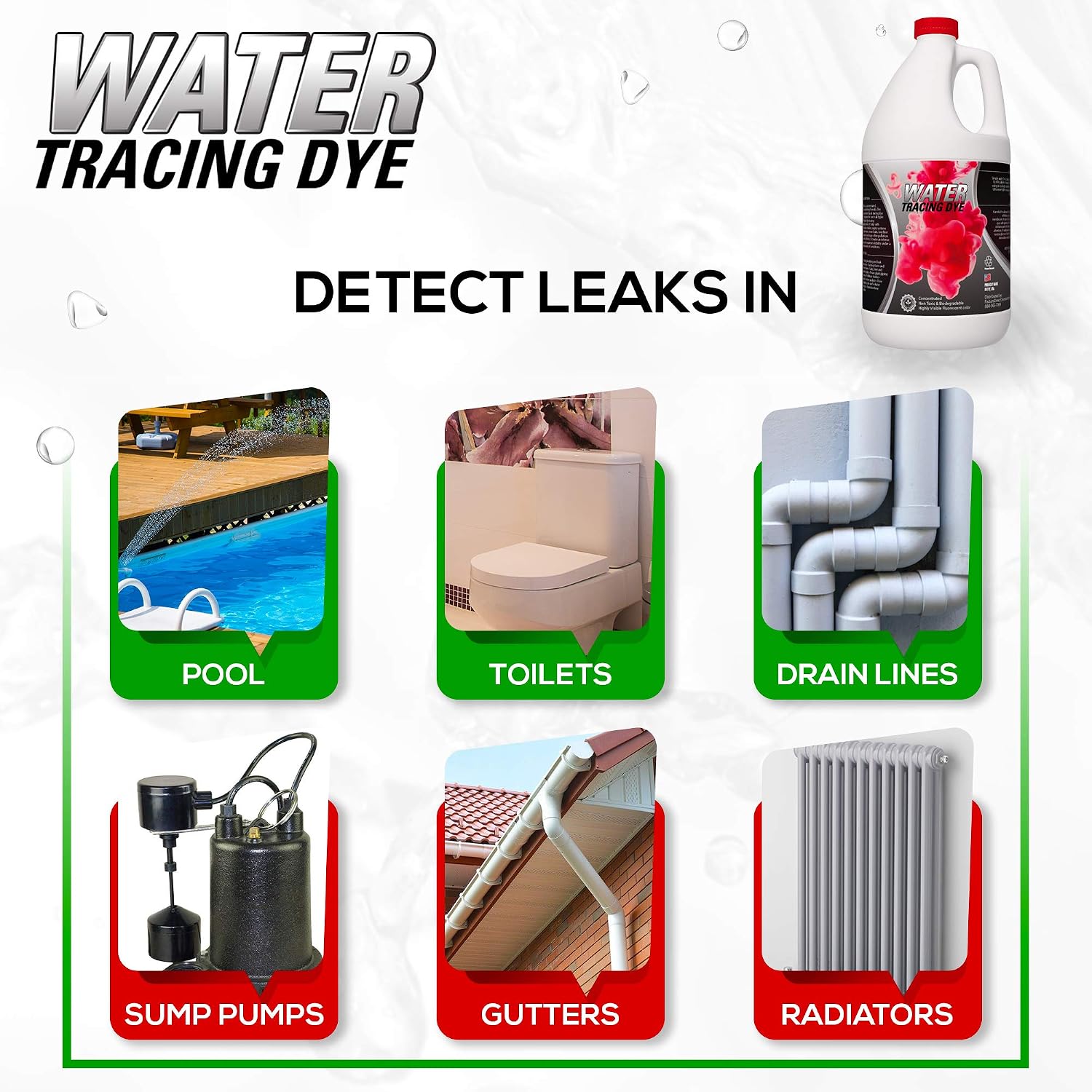 Green Gobbler Red Water Tracing & Leak Detection Flourescent Dye - 1 Gallon