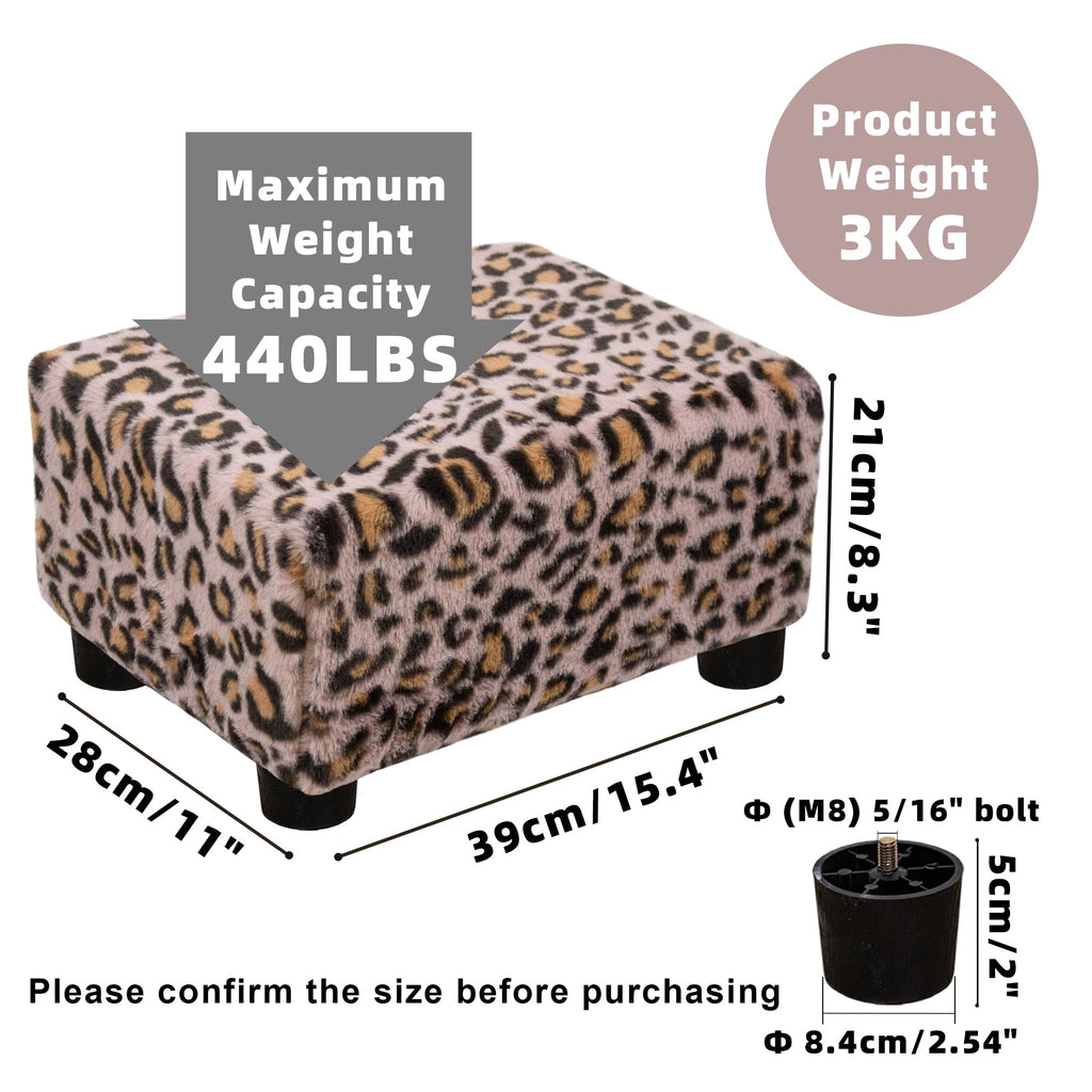 CAROLMADE Small Foot Stool Ottoman Footstool with Legs Under Desk Footrest for Living Room Bedroom and Office, Black