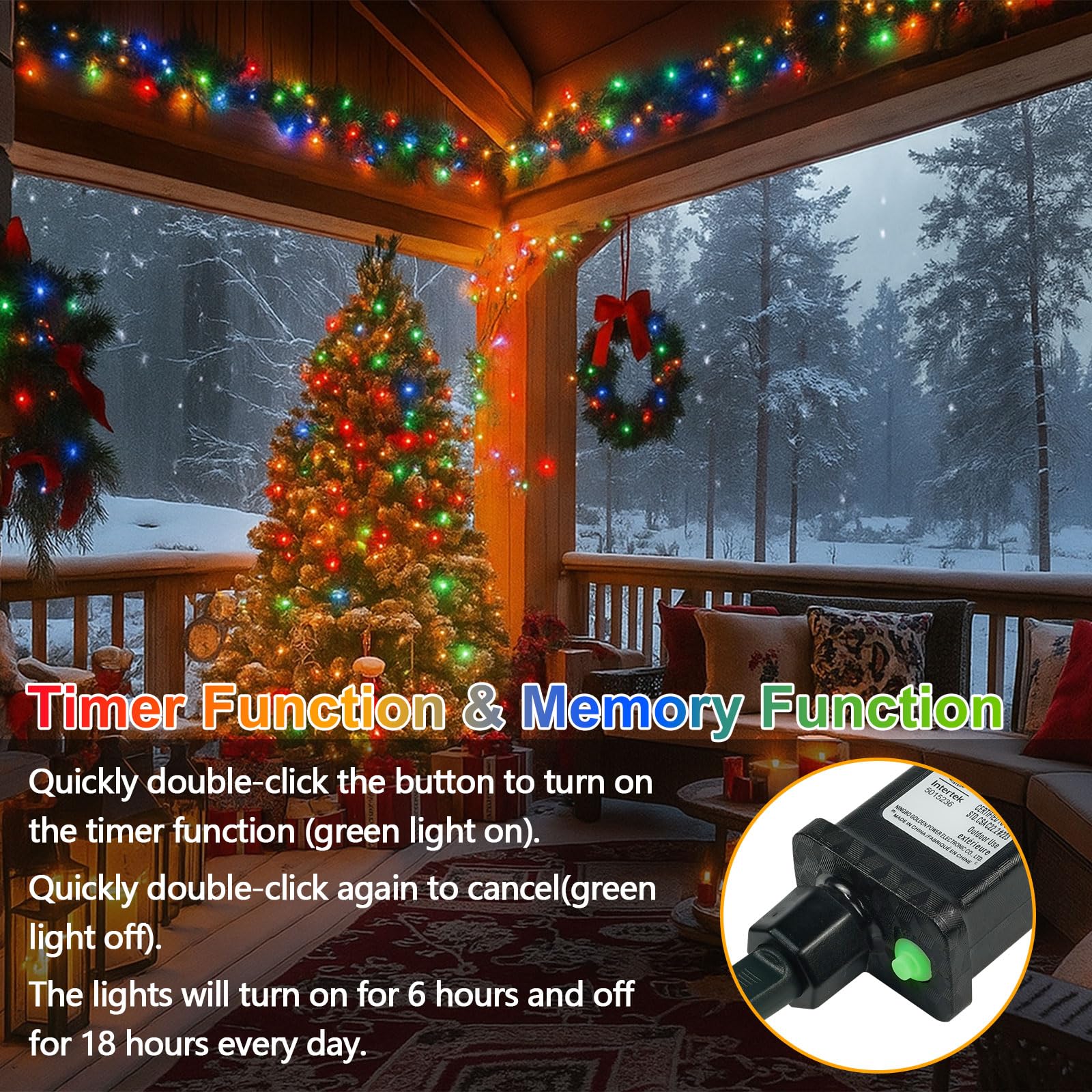 Connectable 100 LED String Lights Indoor Outdoor, 33FT Warm White Christmas Lights Waterproof, 13 Modes with Timer, Twinkle Fairy Lights Plug in Clear Wire for Christmas Tree, Bedroom, Classroom Decor