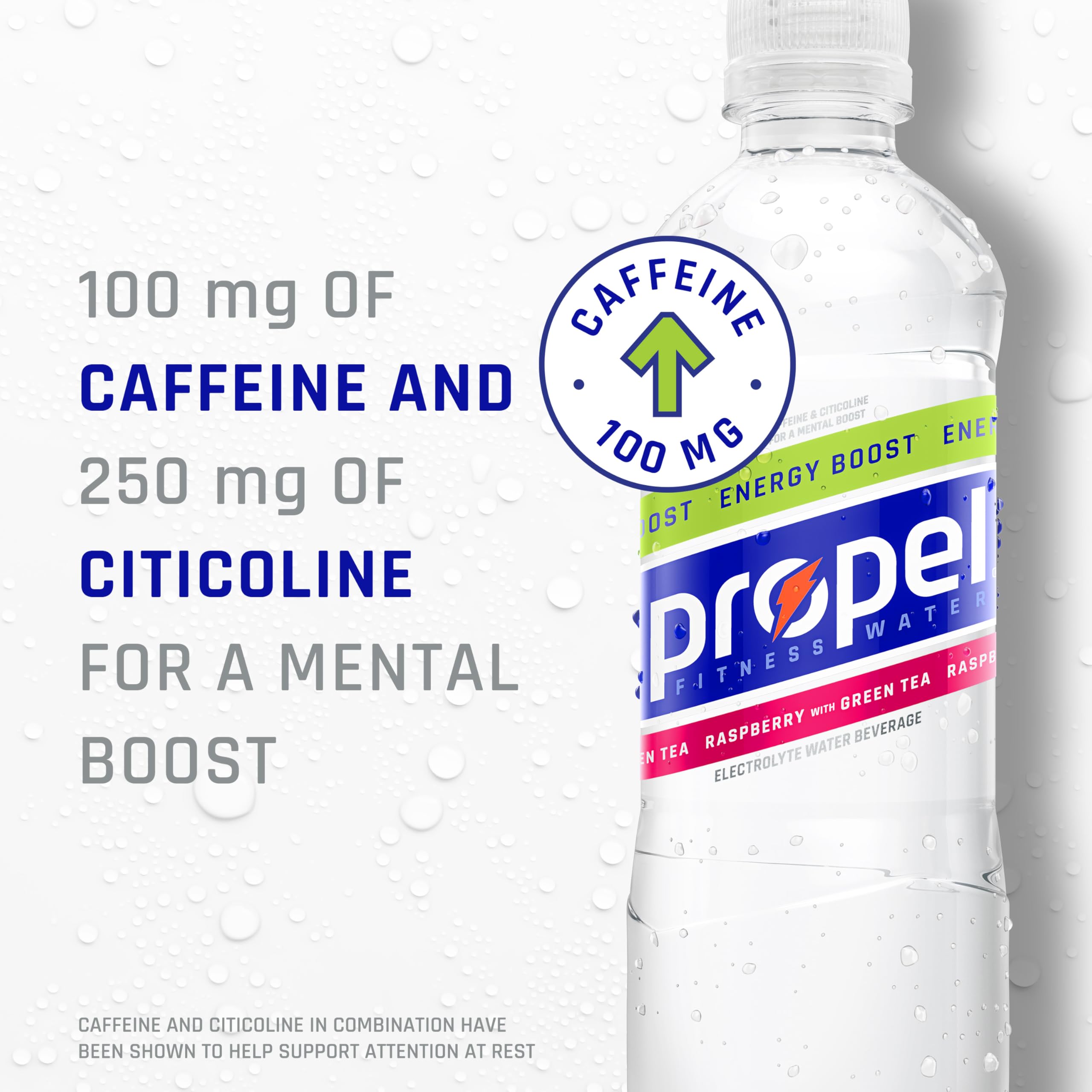 Propel Energy Boost Zero Calorie Flavored Water with Electrolytes and Caffeine, 3 Flavor Variety Pack, 16.9 fl oz Bottles (12 Pack)