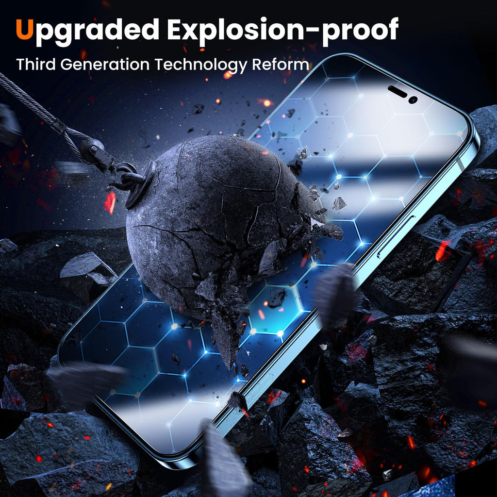 UniqueMe for iPhone 12 Pro Max Privacy Screen Protector - [Military Grade Shatterproof & 9H+ Hardness] Screen Protector 12 Pro Max Tempered Glass Full Coverage Protection, Easy to install, 2 Packs