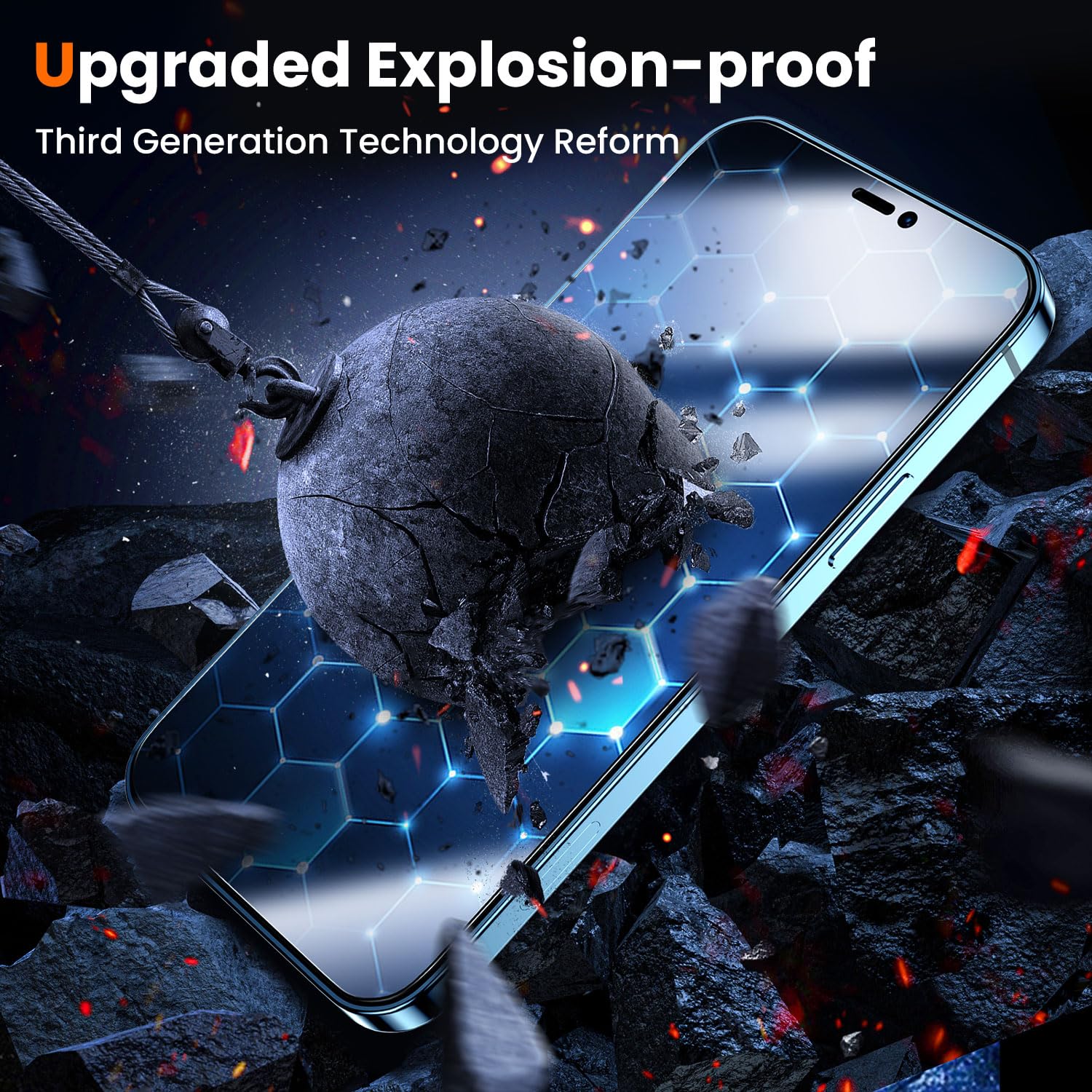 UniqueMe for iPhone 12 Pro Max Privacy Screen Protector - [Military Grade Shatterproof & 9H+ Hardness] Screen Protector 12 Pro Max Tempered Glass Full Coverage Protection, Easy to install, 2 Packs