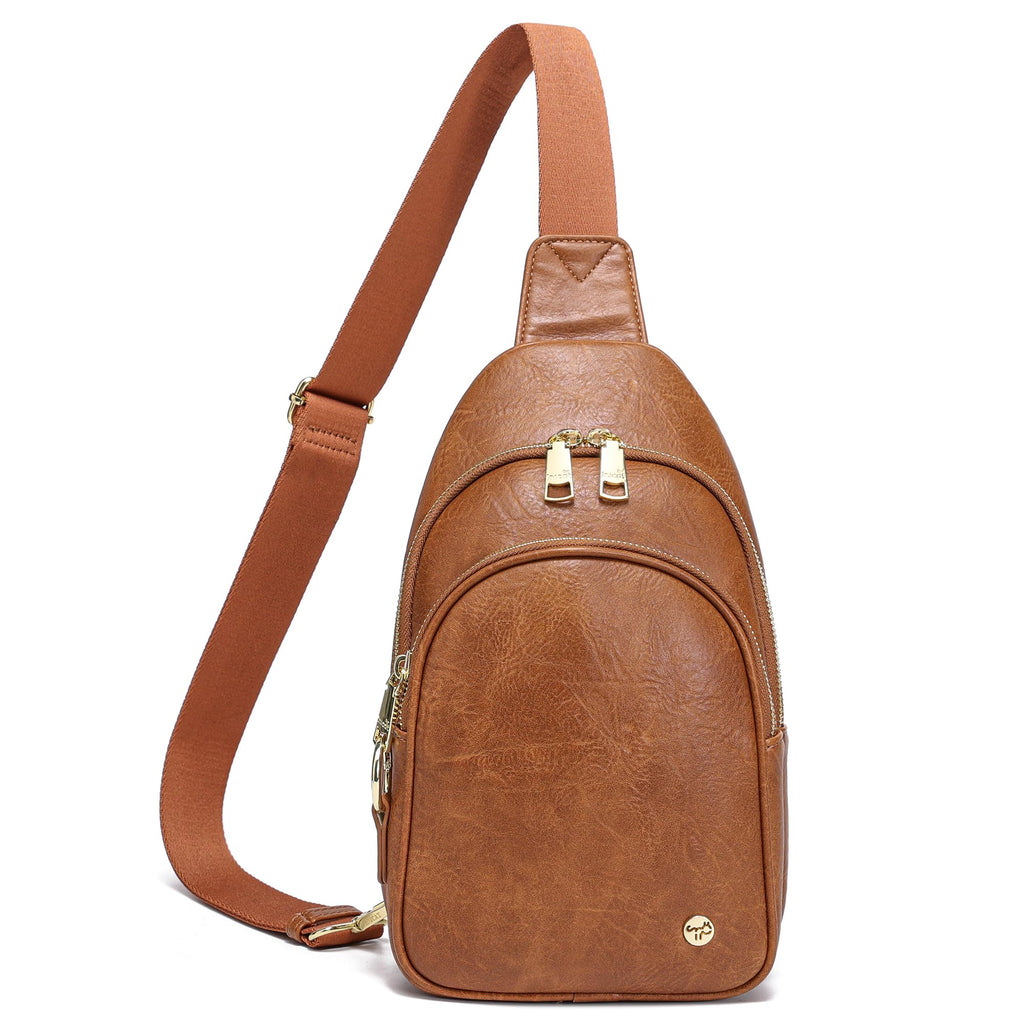 INICAT Small Crossbody Sling Bags Faux Leather Fanny Packs Purses for Women Everyday & Travel