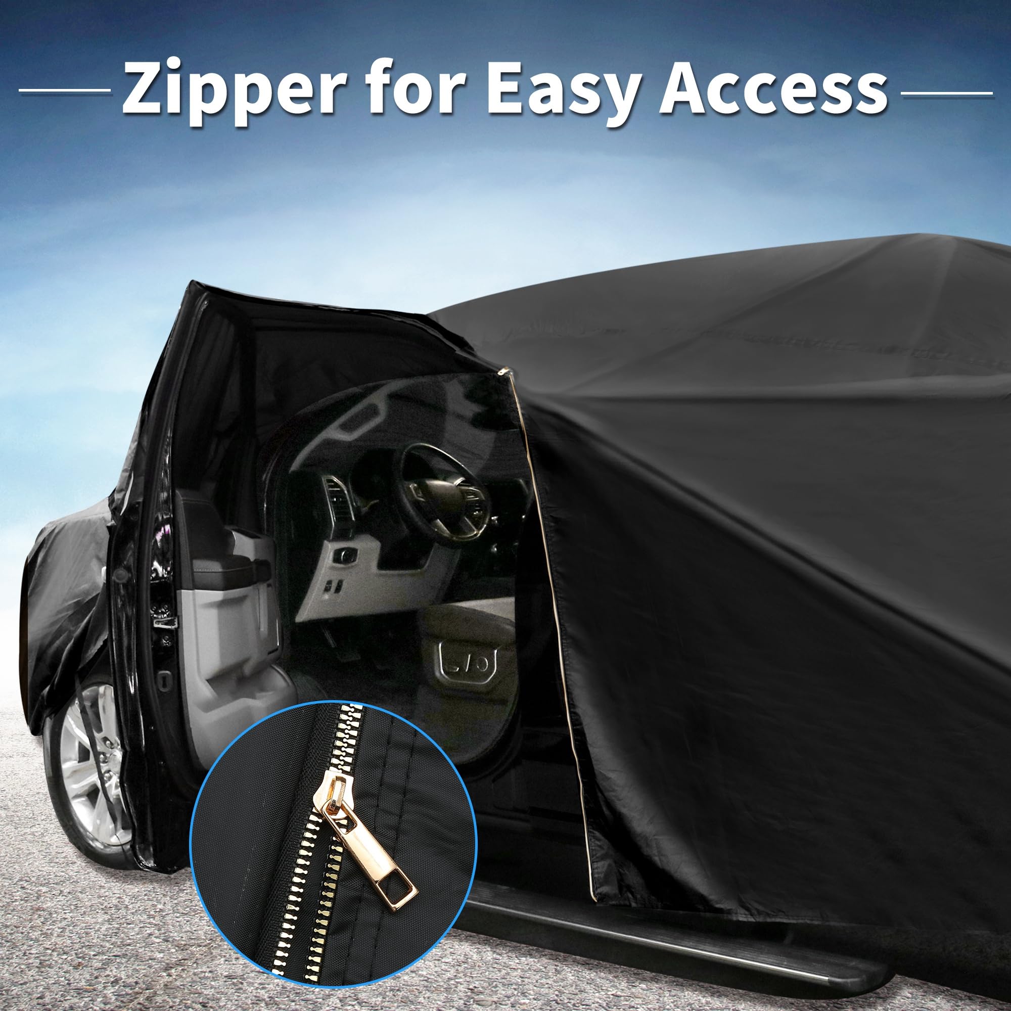 X AUTOHAUX Car Cover for Mini Cooper 2DR 2002-2021 210D-PU Outdoor Full Car Cover All Weather with Door Zipper