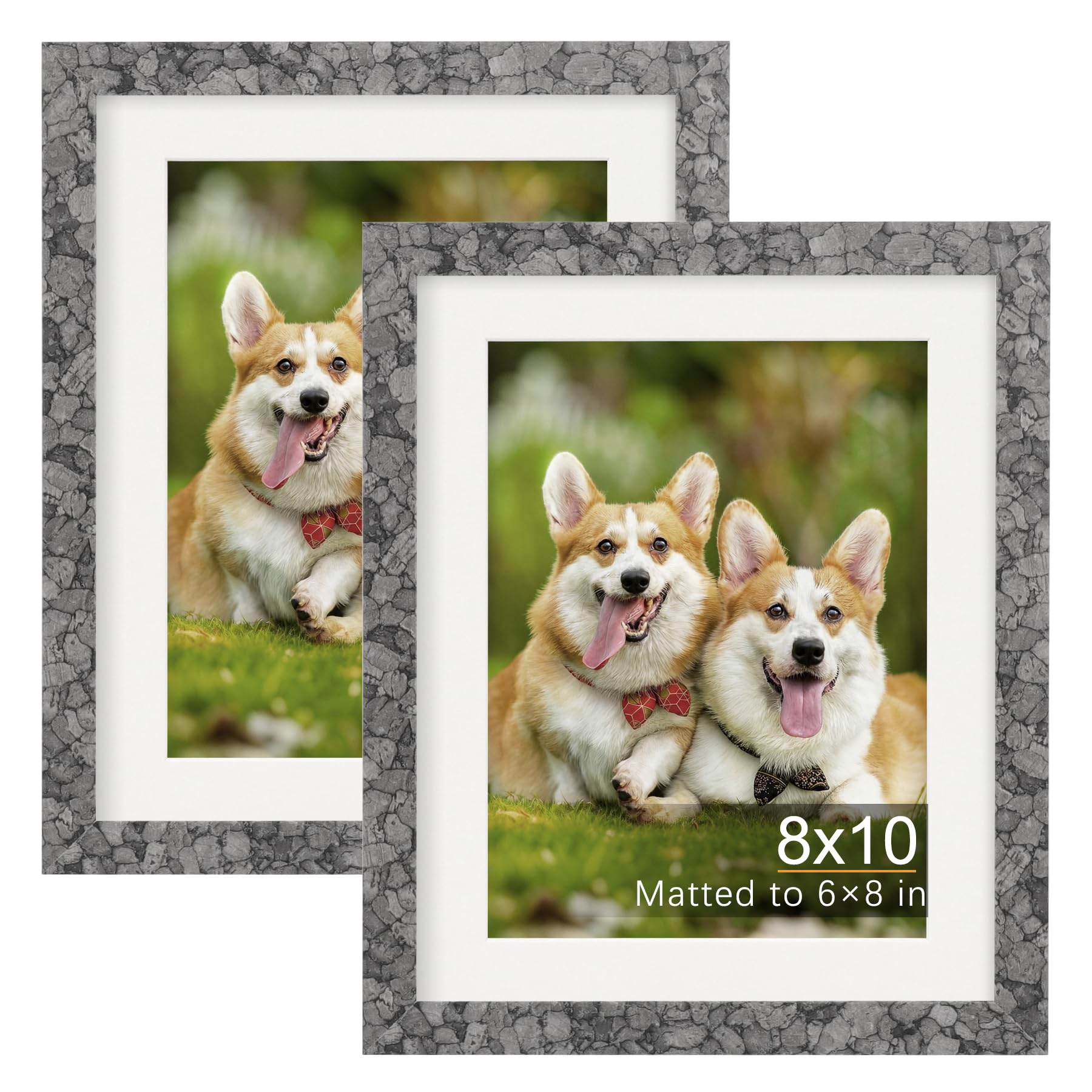 TOFOREVO Picture Frames 4x4 Set of 2 Black Wood Grain Photo Frame for Gallery Wall Mounting or Tabletop Display