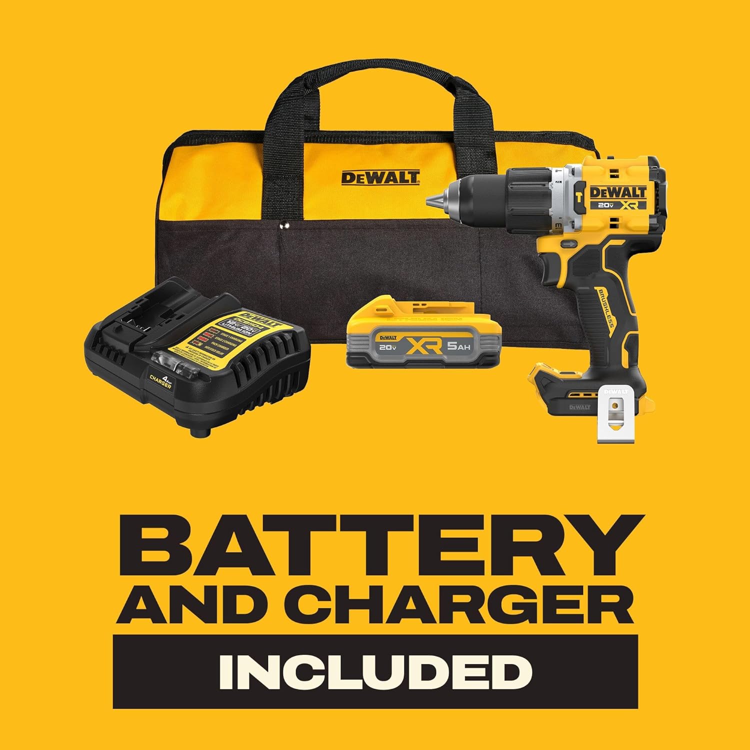DEWALT 20V MAX Cordless Drill and Impact Driver, Power Drill Brushless 2-Tool Power Tool Combo Kit, Includes 2 Batteries, Charger and Bag (DCK277D2)