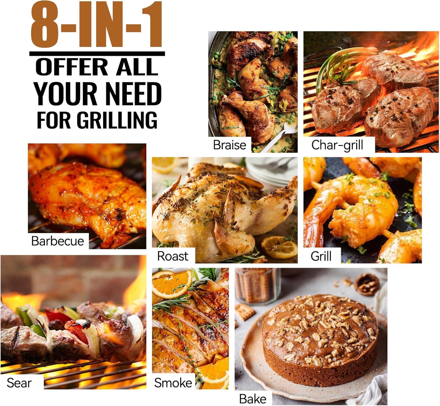 Z GRILLS ZPG-200APro Portable Tabletop Wood Pellet Grill and Smoker, Digital Control, 8 in 1 BBQ Grill for Outdoor Kitchen, Backyard, 202 Sq Inches of Cooking (Black)