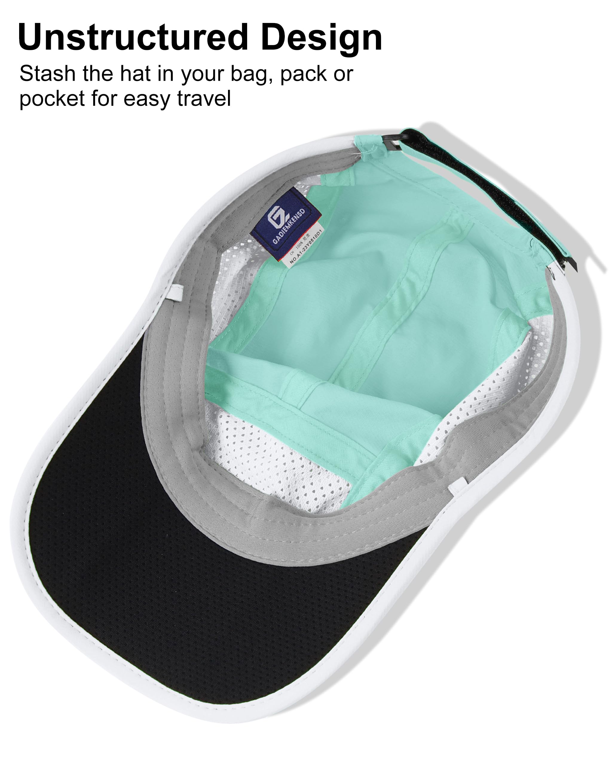 GADIEMKENSD Mens Folding Outdoor Hat Long Brim UPF 50+ Sun Protection