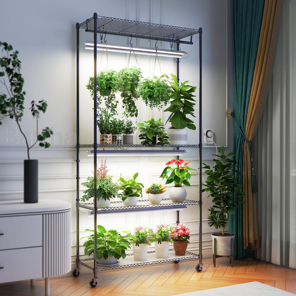 Barrina Indoor Greenhouse with Grow Light, with 40W Seed Starting LED Indoor Plant Light, Portable Mini Greenhouse with Timer for Seed Starter Tray, Seedling, Sprouting, Microgreens, 23x23x23IN