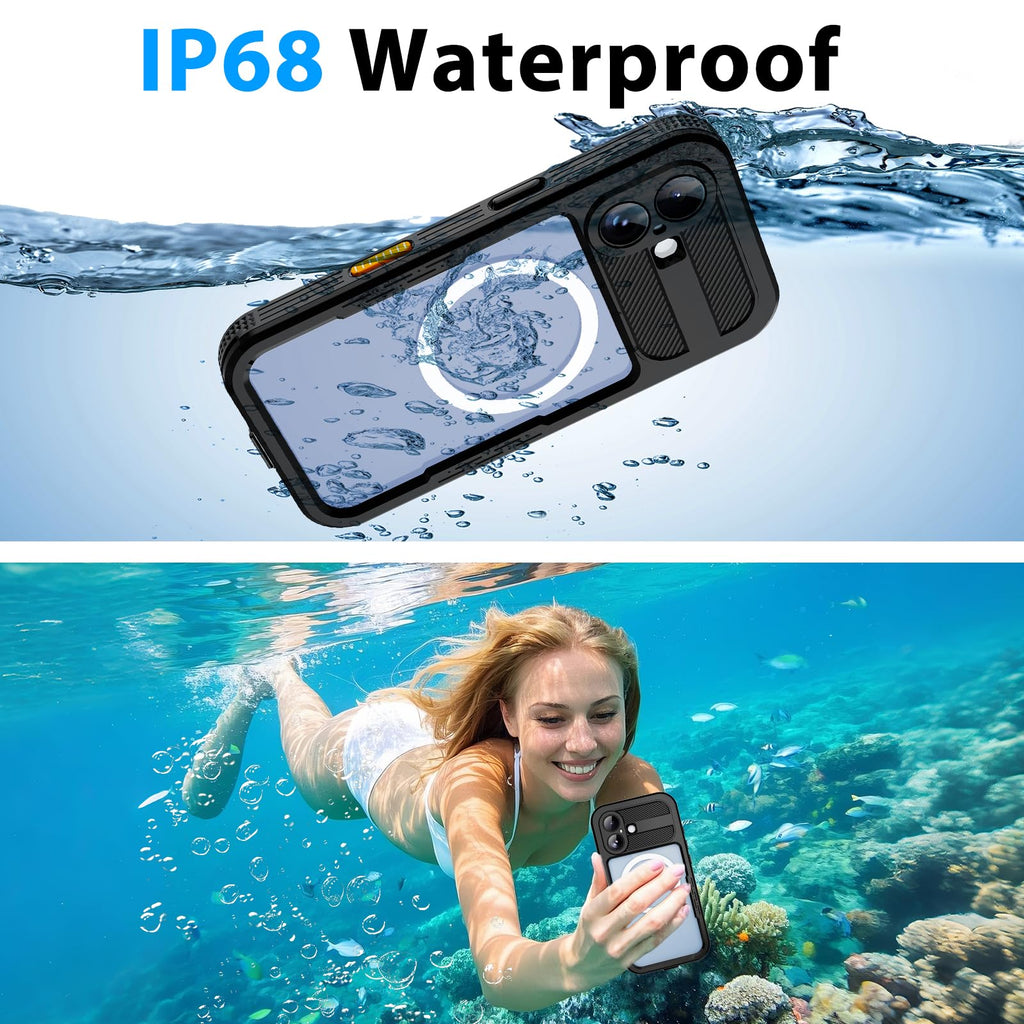 iPhone 13 Pro Case, Waterproof & Shockproof Phone Case, Full Protection, IP68, 6.1 Inch, Black