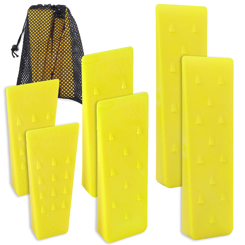 AR-PRO 6 Pack Tree Felling Wedges with Spikes for Safe Tree Cutting – 5.5” Wedges with Storage Bag; 6 Felling Dogs to Guide Trees Stabilize and Safely to Ground for Loggers and Fallers