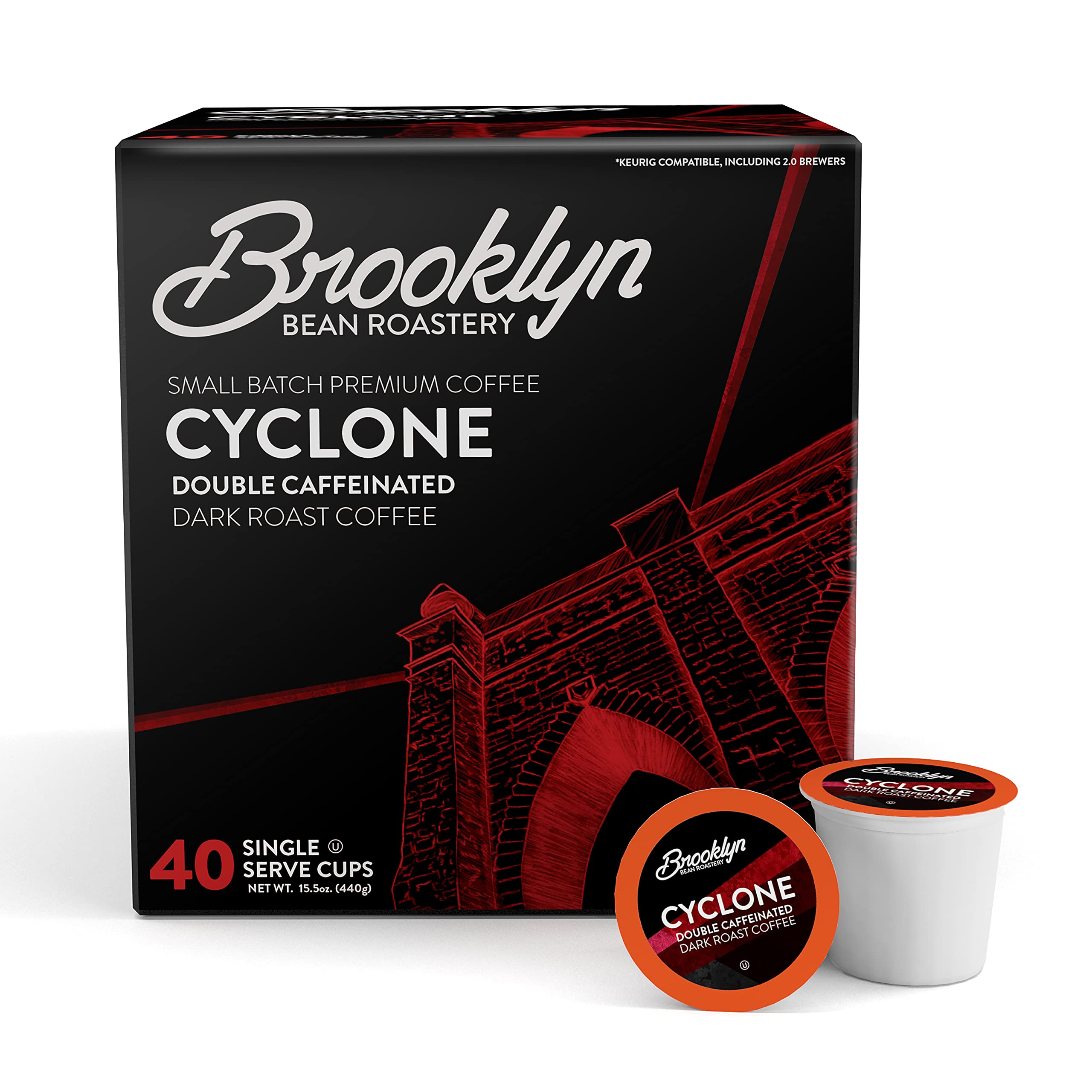 Brooklyn Beans Coffee Pods, Medium Roast Gourmet Variety Pack - Compatible with Keurig K Cup Brewers Including 2.0 Machines, 40 Count