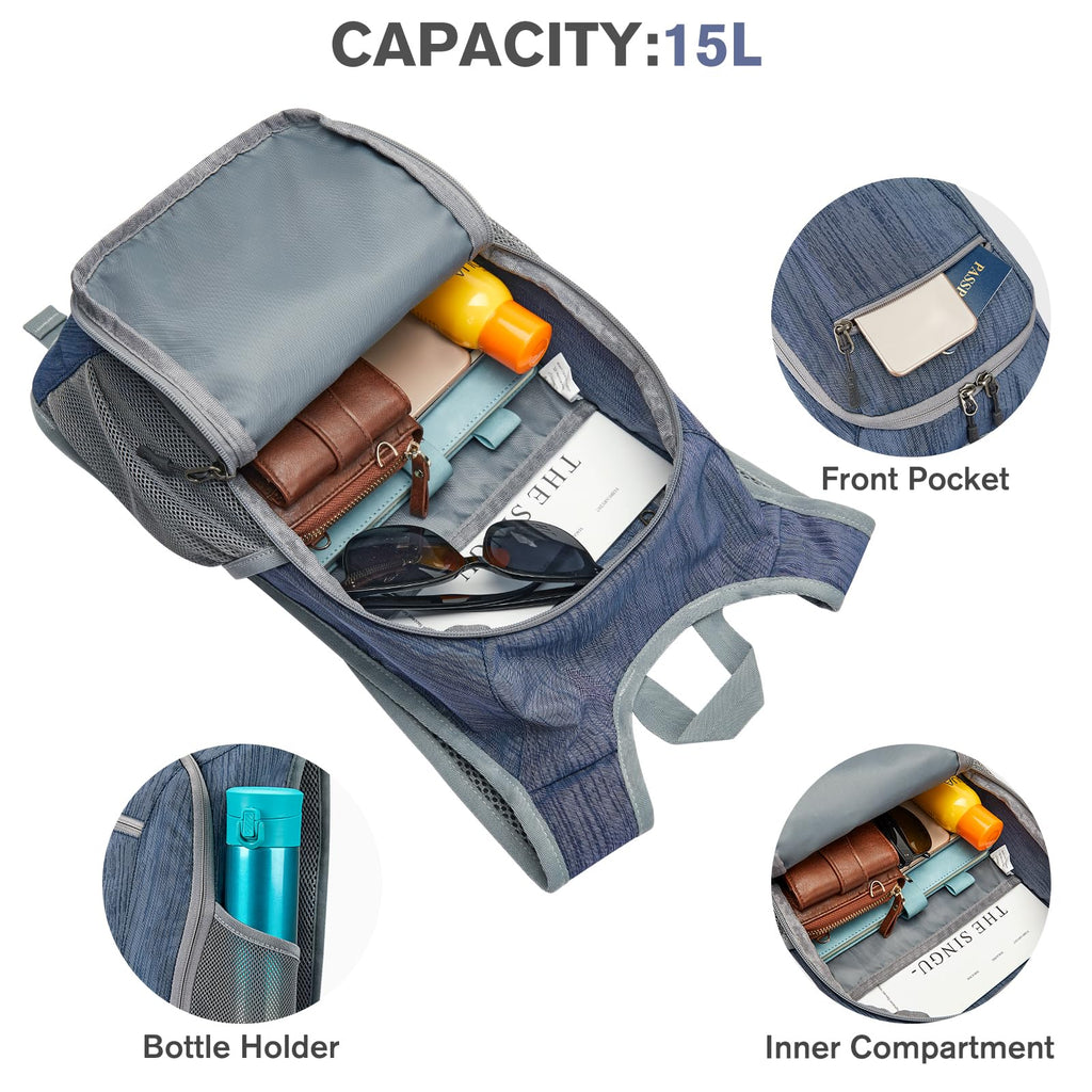 G4Free 10L/15L Hiking Backpack Lightweight Packable Hiking Daypack Small Travel Outdoor Foldable Shoulder Bag