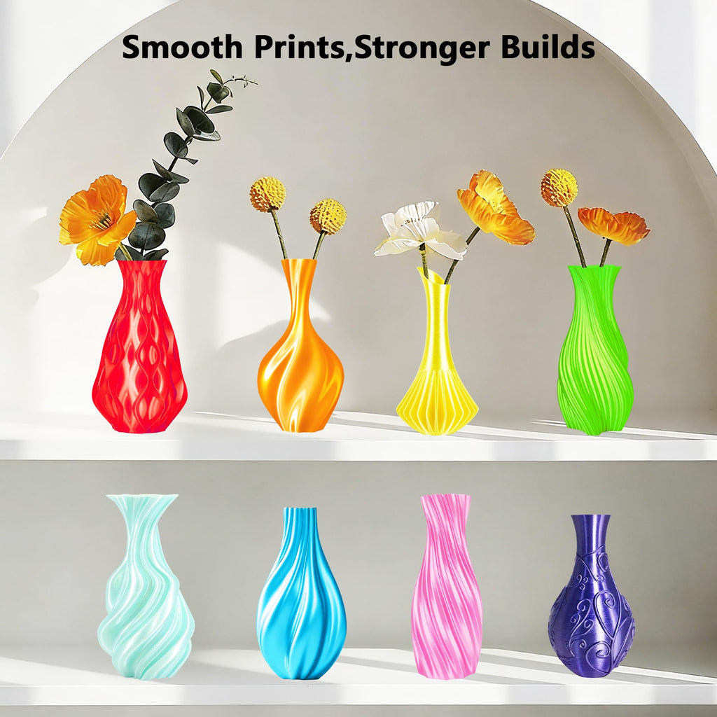 1.75mm PLA 3D Printer Filament Bundle: Glow in Dark Green/Blue/Purple/Rainbow, One Spool Clear Multi Colored, Each Spool 250g, Total 1.25Kg 3D Printing Material, 250g x 5 Spools Glow in Dark PLA