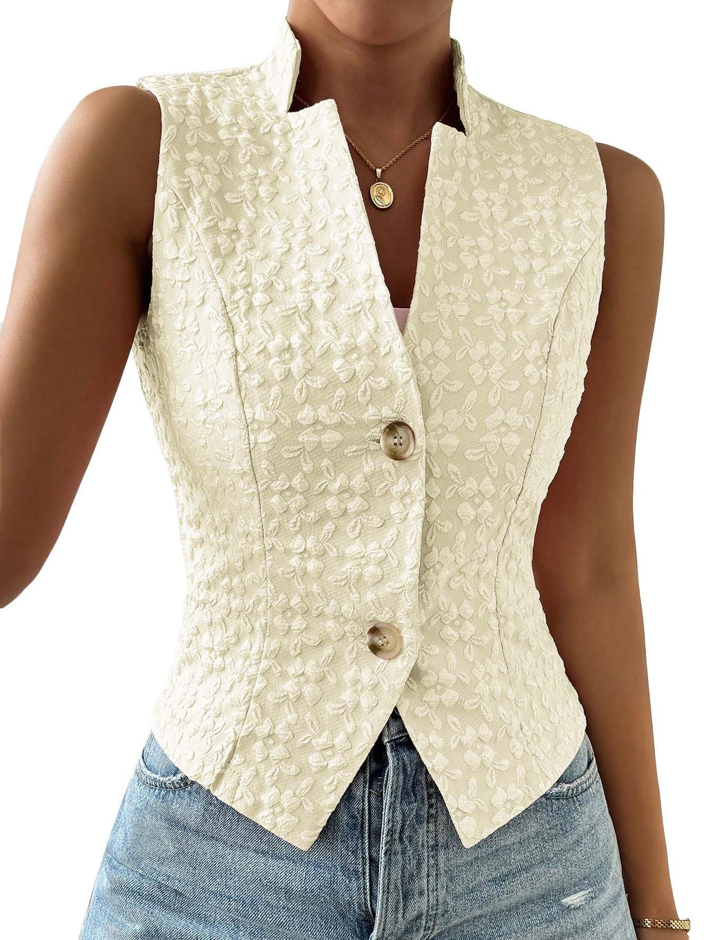 Mina Self Women's 2026 Summer Lightweight Knit Vest Top - Breathable Stretchy Floral Trendy Casual Work Office Slim Waistcoat