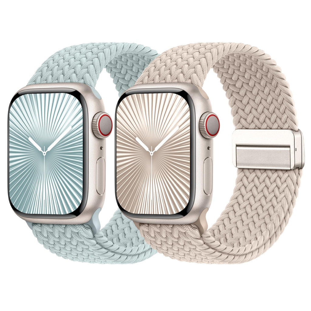 Braided Stretchy Bands with Magnetic Clasp Compatible for Apple Watch Band 38mm 40mm 41mm 42mm 44mm 45mm 46mm 49mm Women Men, Nylon Sport Solo Loop for iWatch Series 11 10 9 8 7 6 5 4 3 Ultra 3 2 1 SE