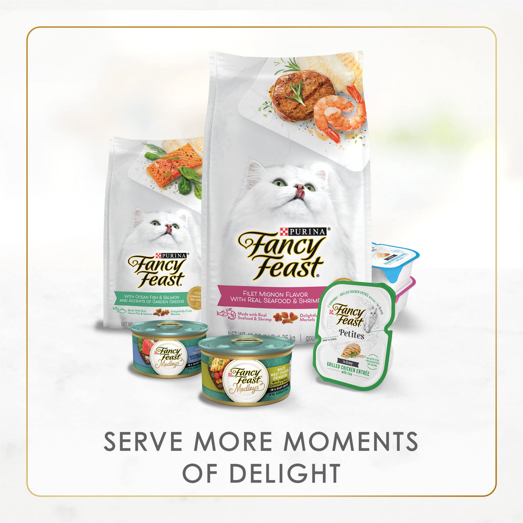 Purina Fancy Feast Delights With Cheddar Grilled Chicken and Cheddar Cheese Feast in Wet Cat Food Gravy Cat Food - (Pack of 24) 3 oz. Cans