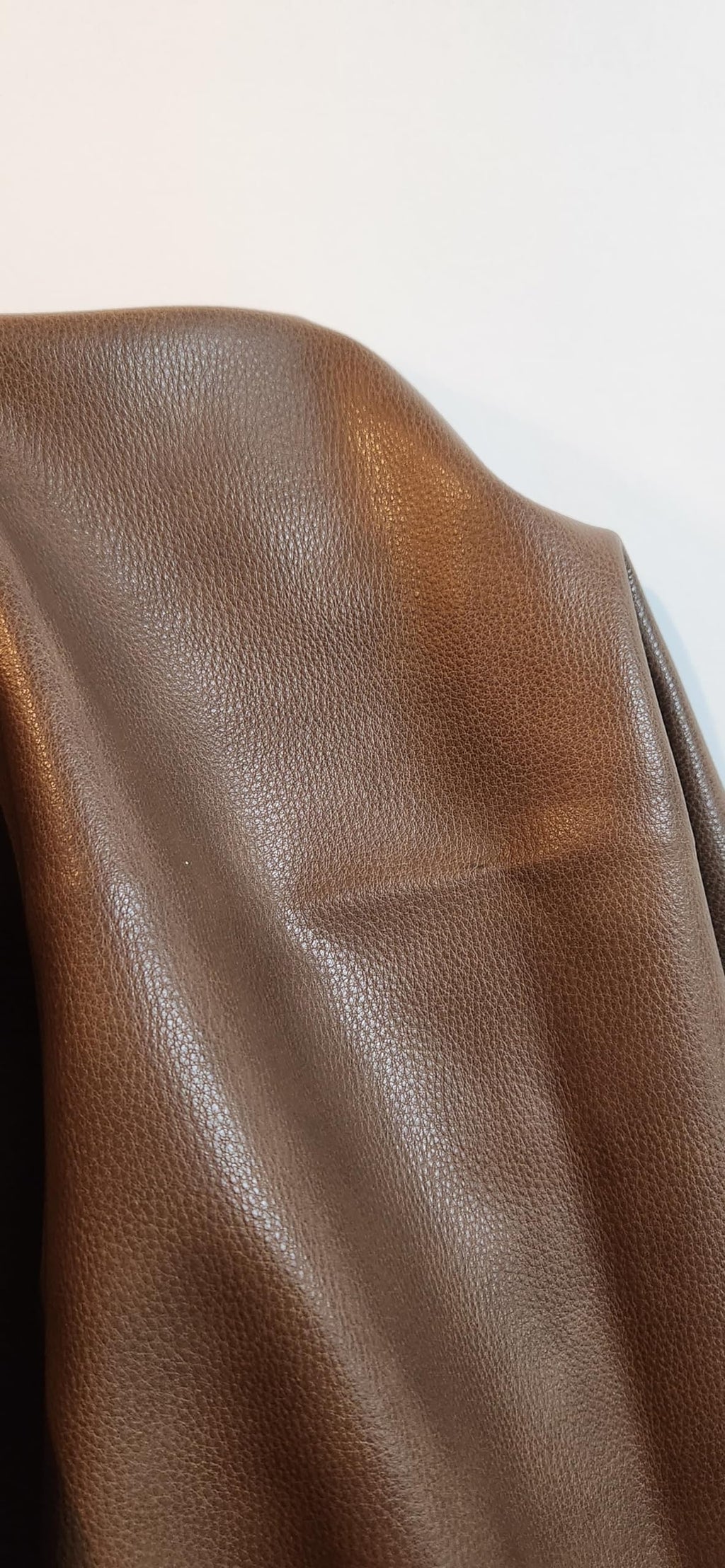 NAT Leathers™ | Acorn Brown Crazy Horse Soft Faux Leather Sheet PU (Peta Approved Vegan) | by The Yard Synthetic Pleather 0.9 mm Thick | 1 Yard (36 x 54 inch) Smooth Upholstery | Acorn, 1 Yard