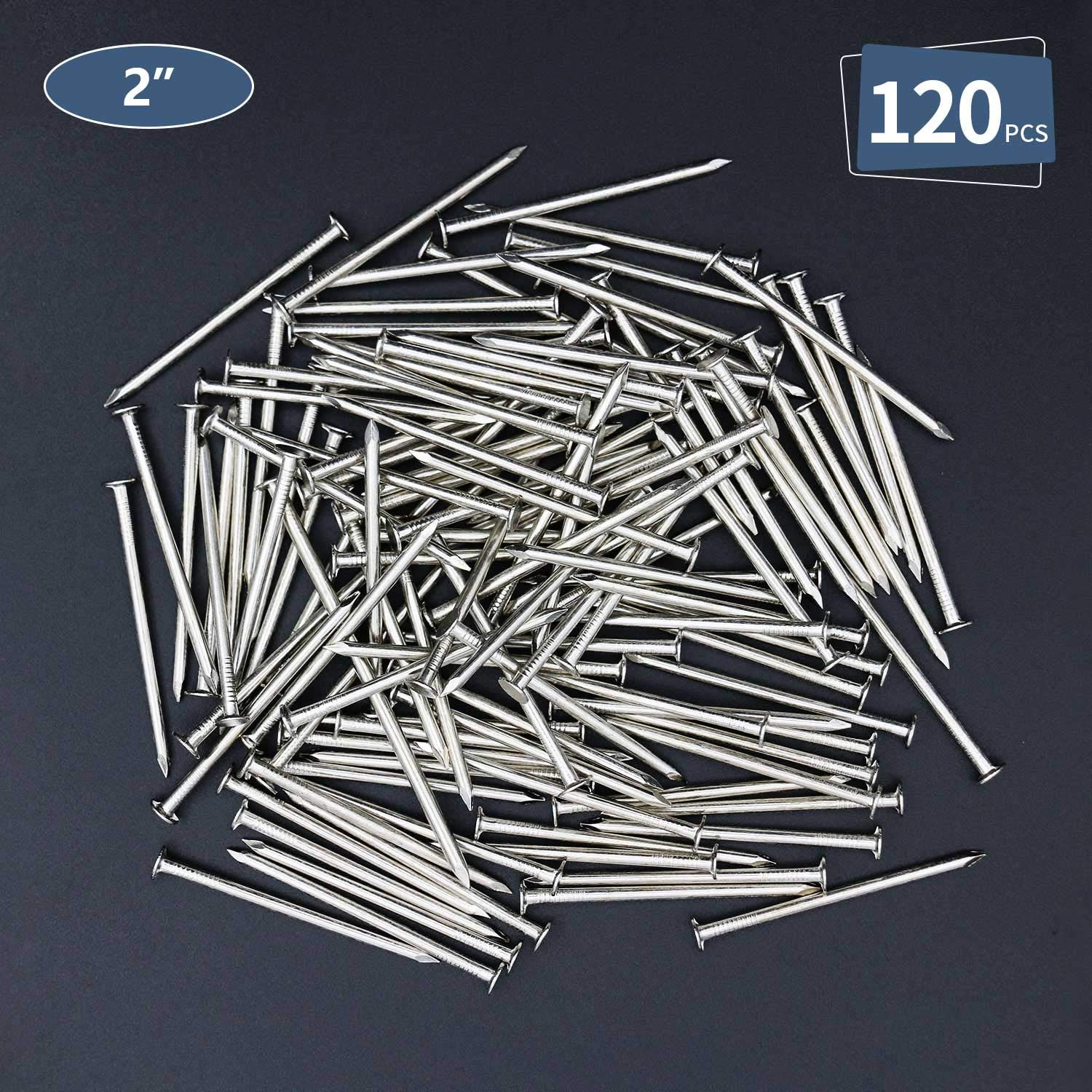 240pcs Gold Hardware Nails, 1-1/2” × 14 Ga Brass Plated Wood Nails, Nails for Hanging Wall Decor, Finishing Nails, Picture Hanging Nails, Wall Nails, Roofing Nails