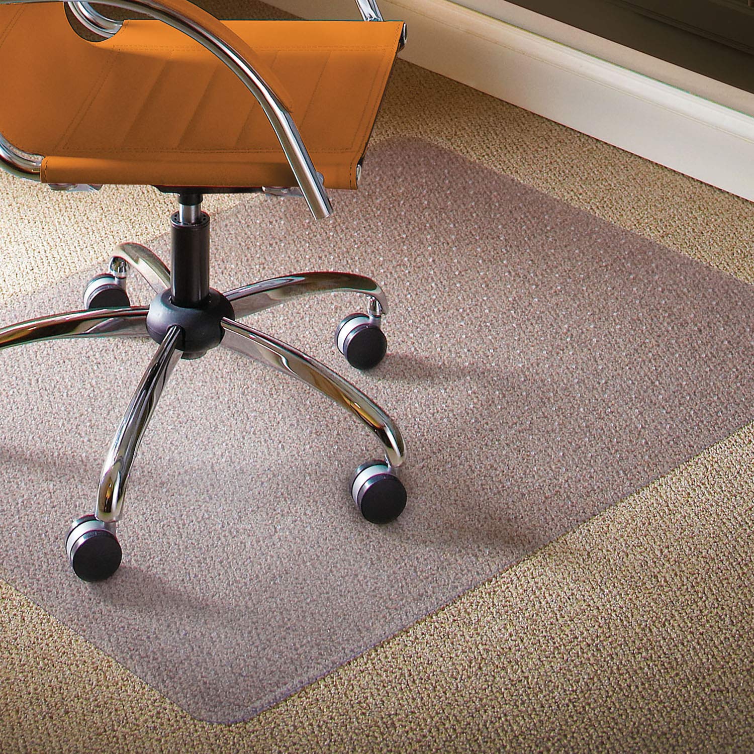 ES Robbins High Pile Carpet Chair Mat, Rectangle 46"x60" Beveled Edge