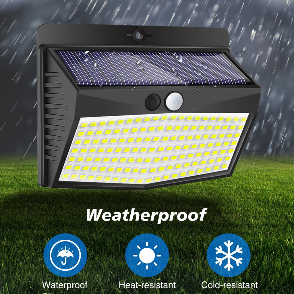 Peasur 1 Pack Solar Motion Lights Outdoor, Solar Security Light with 3 Modes, IP65 Waterproof Flood Lights Outside for Camping Garden Patio Garage Backyard, Brown Warm