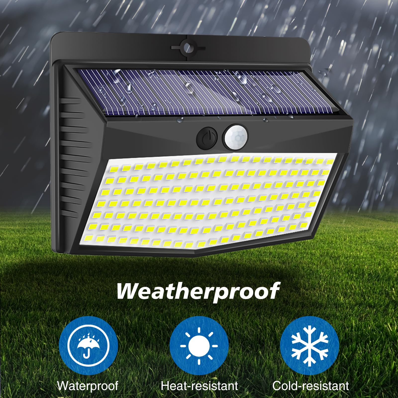 Peasur 1 Pack Solar Motion Lights Outdoor, Solar Security Light with 3 Modes, IP65 Waterproof Flood Lights Outside for Camping Garden Patio Garage Backyard, Brown Warm