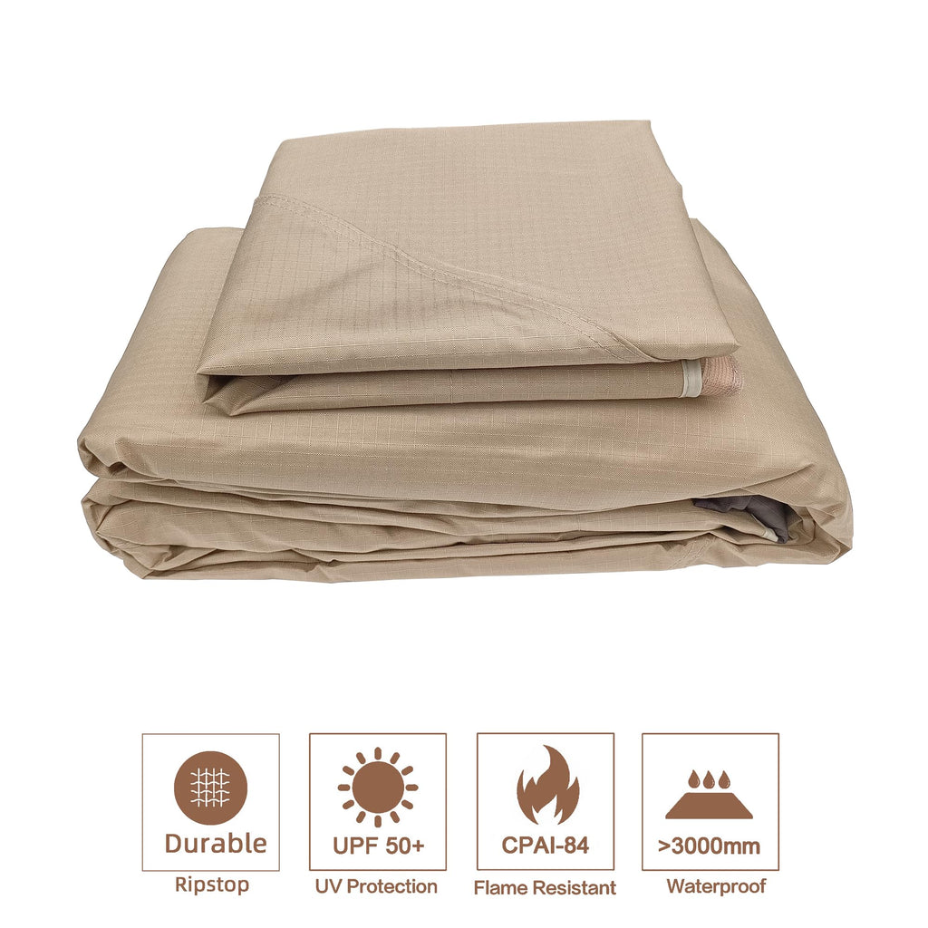 SCOCANOPY Replacement Top Compatible with The Lowe's Gazebo Model #GF-12S004B-1 / GF-12S004BTO (Grey Ripstop)