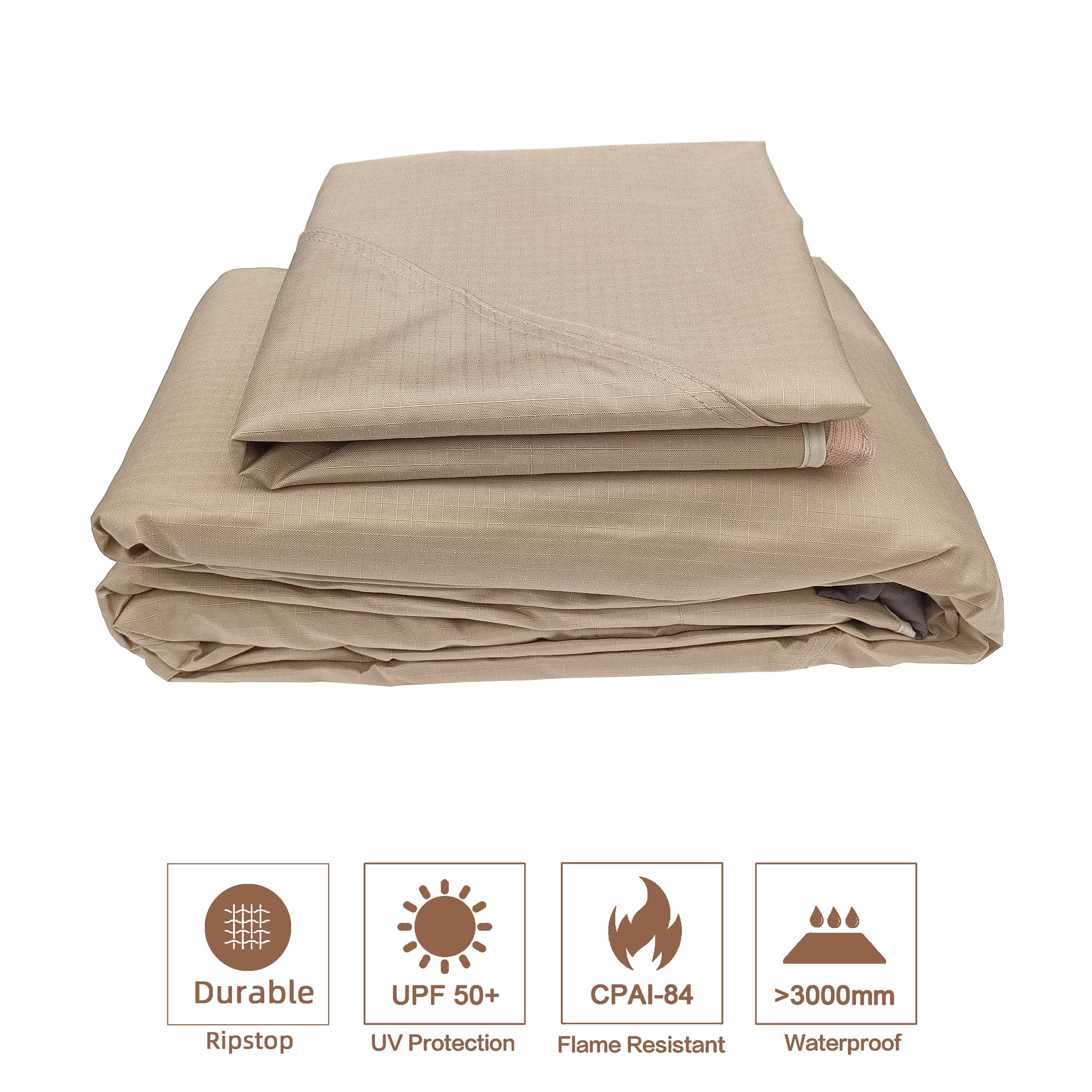 SCOCANOPY Replacement Top Compatible with The Lowe's Gazebo Model #GF-12S004B-1 / GF-12S004BTO (Grey Ripstop)