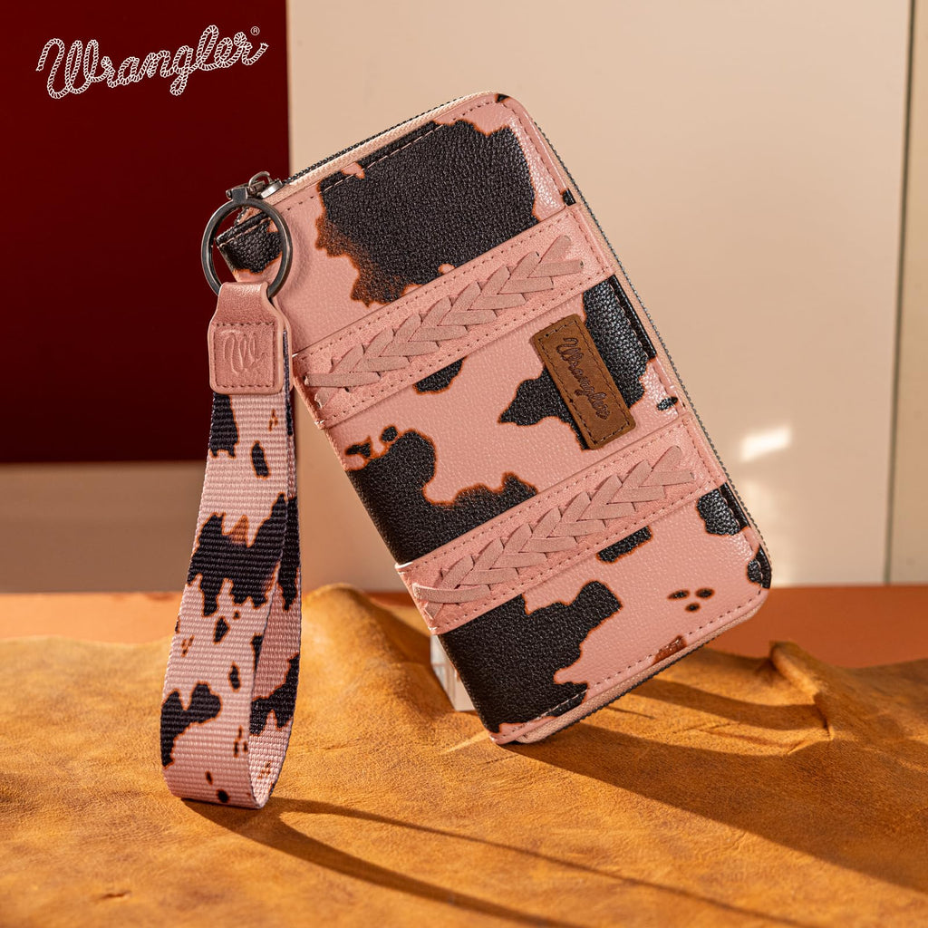 Wrangler Wallet Purse for Women Western Aztec Clutch Wristlet Wallet with Credit Card Holder