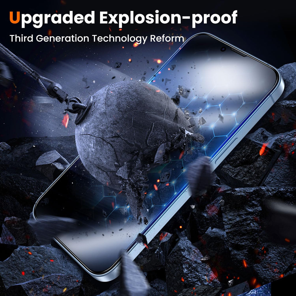 UniqueMe for iPhone 12 Pro Max Privacy Screen Protector - [Military Grade Shatterproof & 9H+ Hardness] Screen Protector 12 Pro Max Tempered Glass Full Coverage Protection, Easy to install, 2 Packs