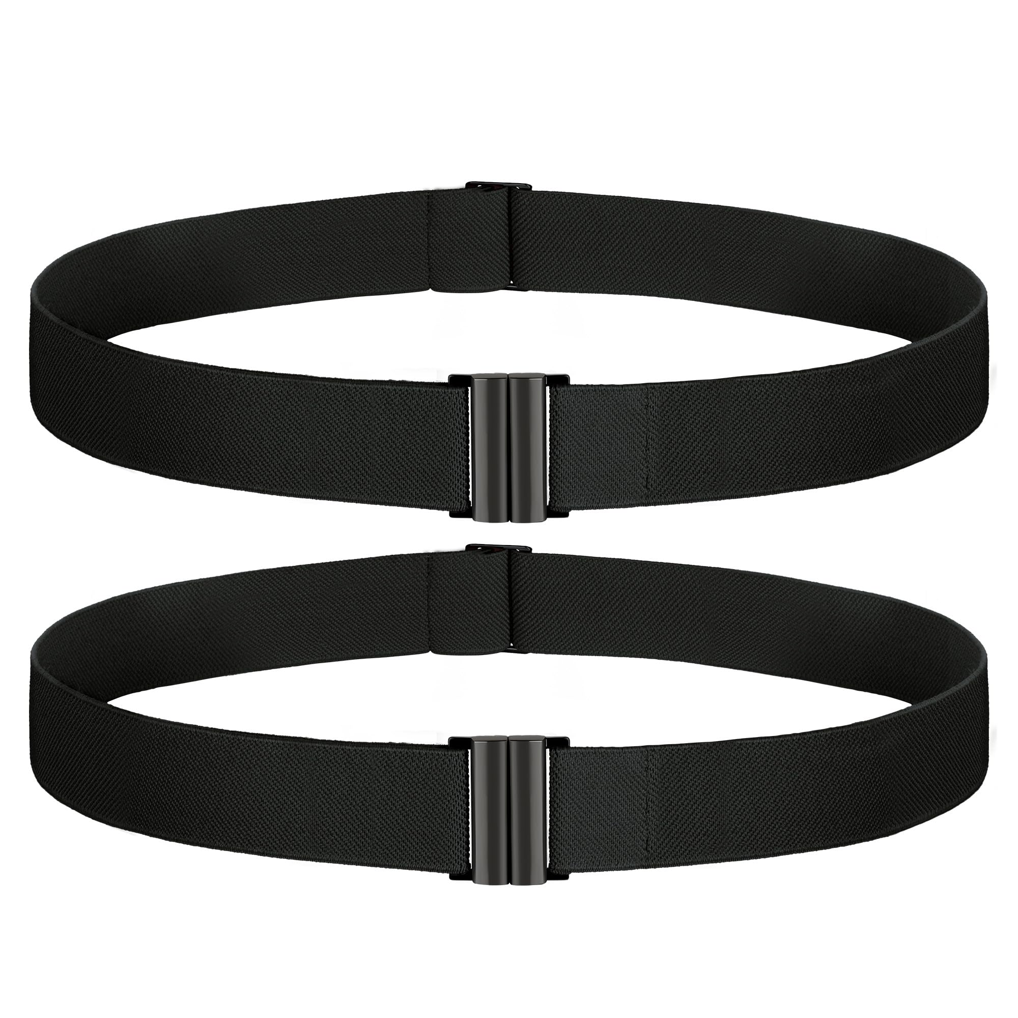 TOURZOO No Show Invisible Belt for Women/Men Elastic Web Strap Waist Stretch Belt with Flat Buckle for Jeans Pants Dresses