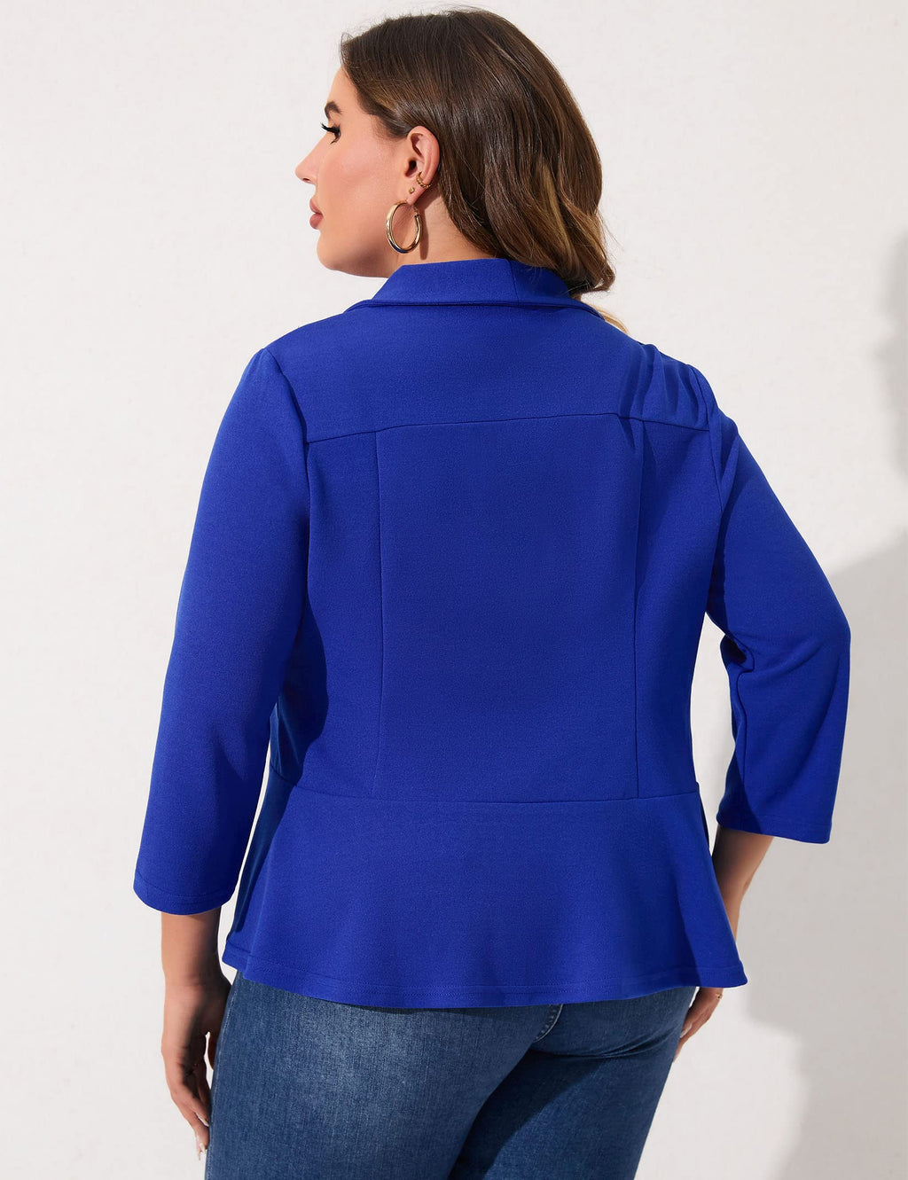 KOJOOIN Women Plus Size Casual Blazer Open Front Long Sleeve Work Office Cardigan Jackets