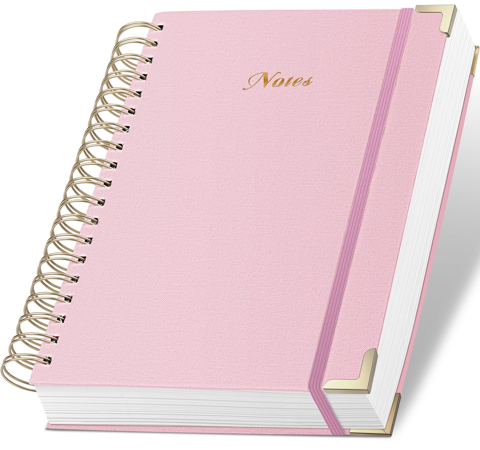 Spiral Notebook Journal, 328 Pages Linen Hardcover College Ruled Notebook, Lined Thick Journals for Women Men, A4 Thick Spiral Journal for Writing, 100GSM Paper, Cute Notebooks for Work School
