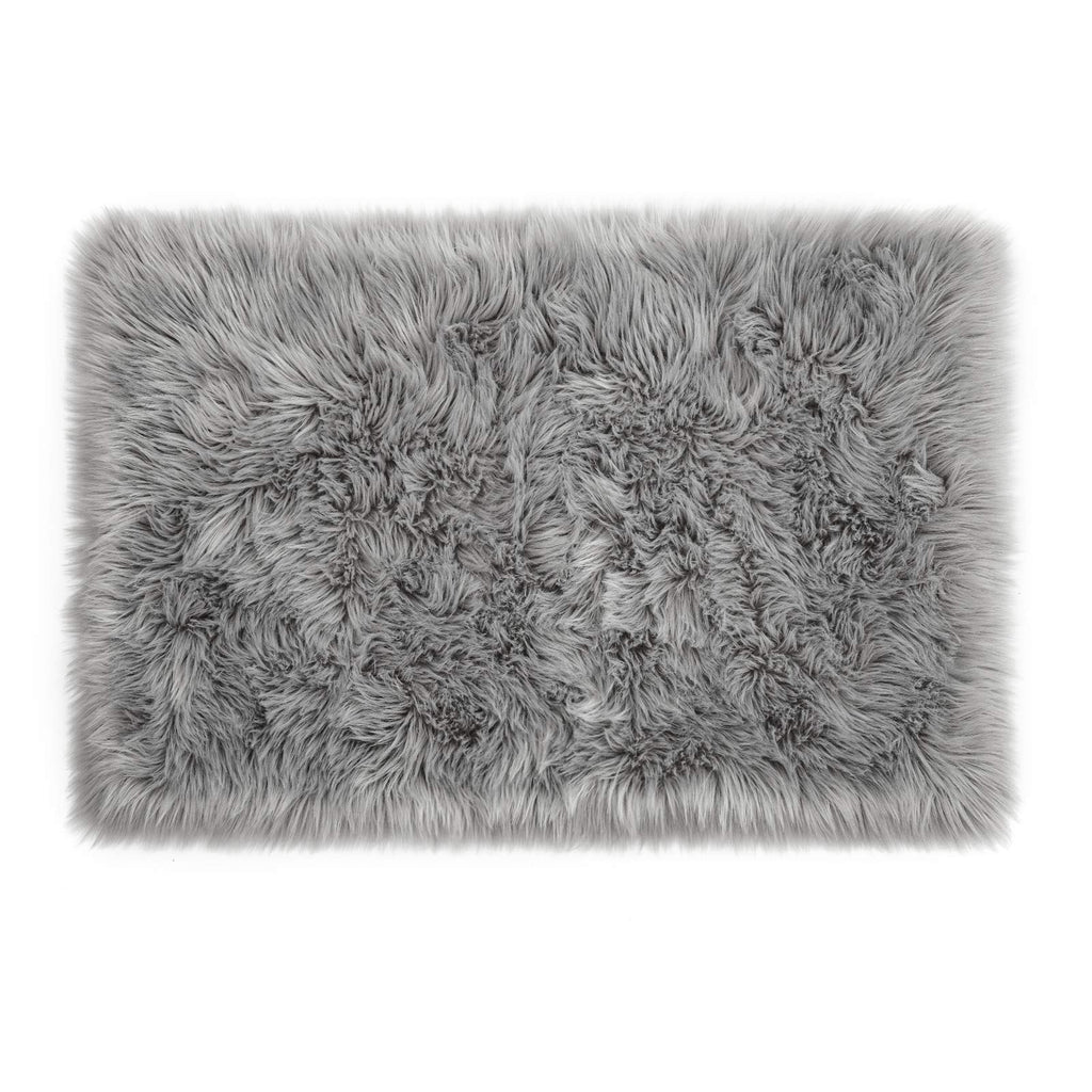 LOCHAS Soft Fluffy Faux Fur Rugs for Bedroom Bedside Rug 2x3 Feet, Washable, Furry Sheepskin Area Rug for Living Room Girls Room, Luxury Shag Carpet Home Decor, Beige