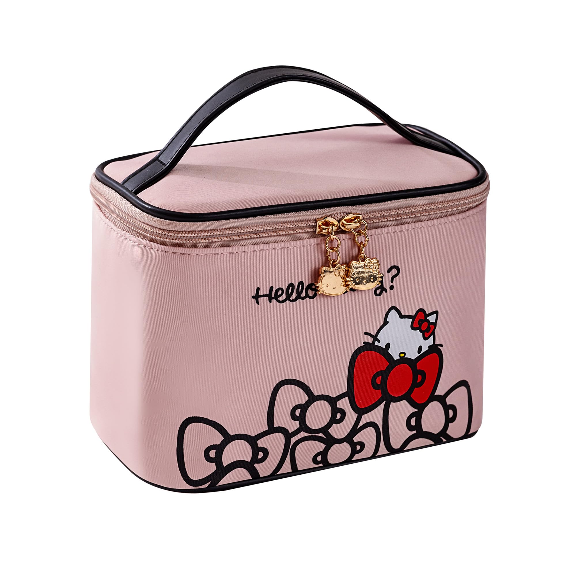 AmBealla Makeup Bag Large Waterproof Cosmetic Bags with Makeup Brush Holder,Cute Printed Makeup Organizer for Women Traveling,Portable Toiletry Bag for Girls