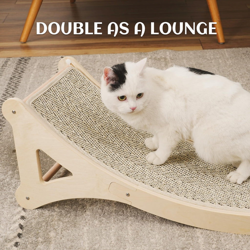 PETKARAY Couch Corner Cat Scratcher, 28.5" Sisal Scratching Post for Cats | Corner Wall Scratch Pad for Furniture Protection, Large Vertical Cat Scratching Post with Plush Base
