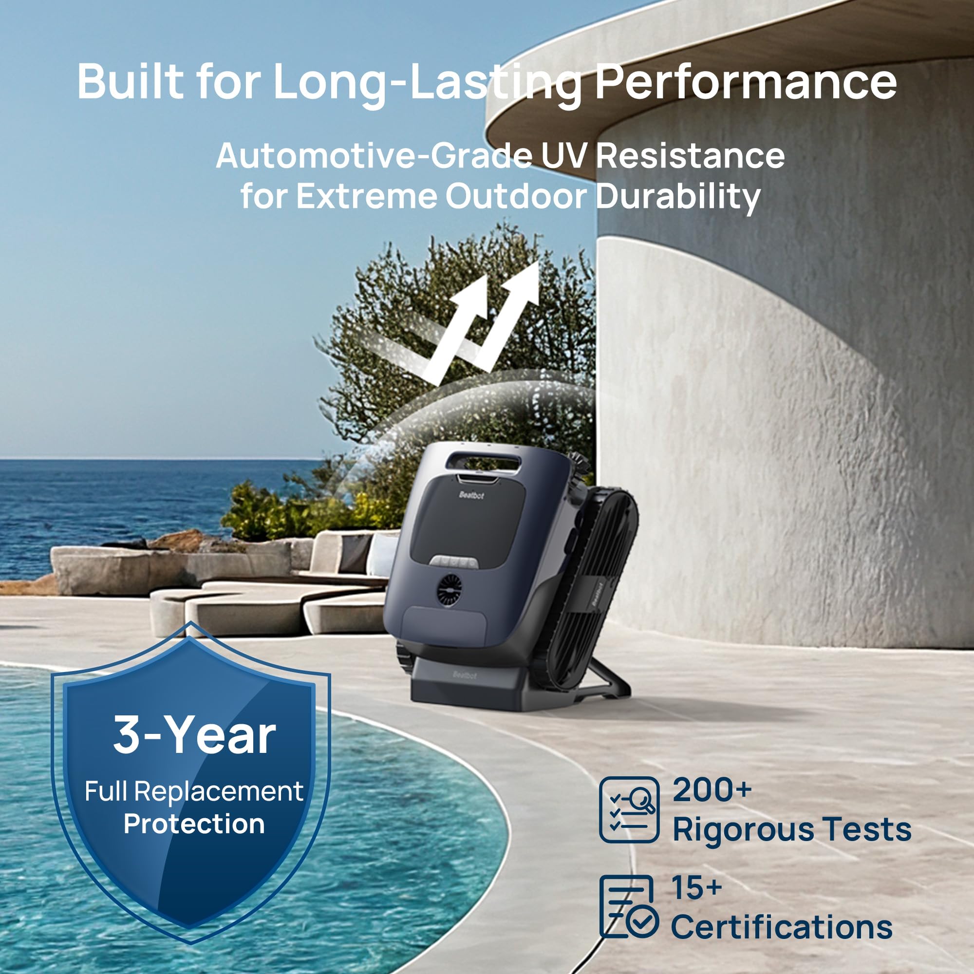 Beatbot AquaSense 2 Ultra Pool Vacuum Robot, Pool Mapping with AI Camera, AI Cruise Debris Detection, Multi-Level Platform Cleaning, 5-in-1 Cleaning, Superior Surface Cleaning – Midnight Blue