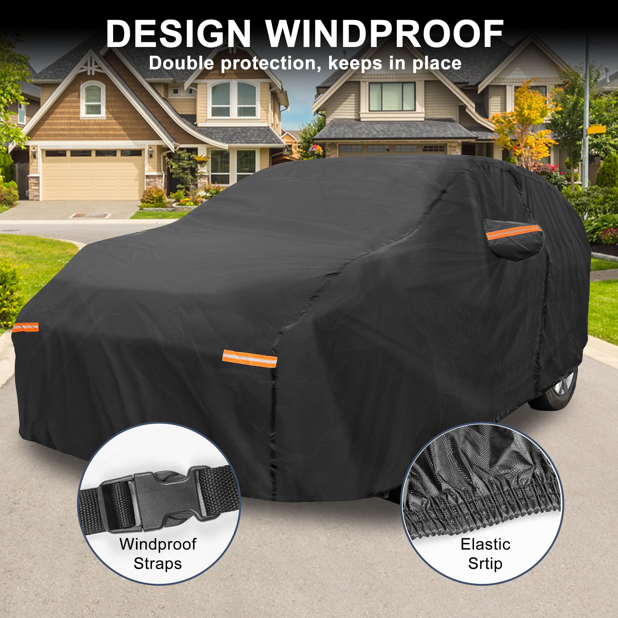 X AUTOHAUX Car Cover for Mini Cooper 2DR 2002-2021 210D-PU Outdoor Full Car Cover All Weather with Door Zipper