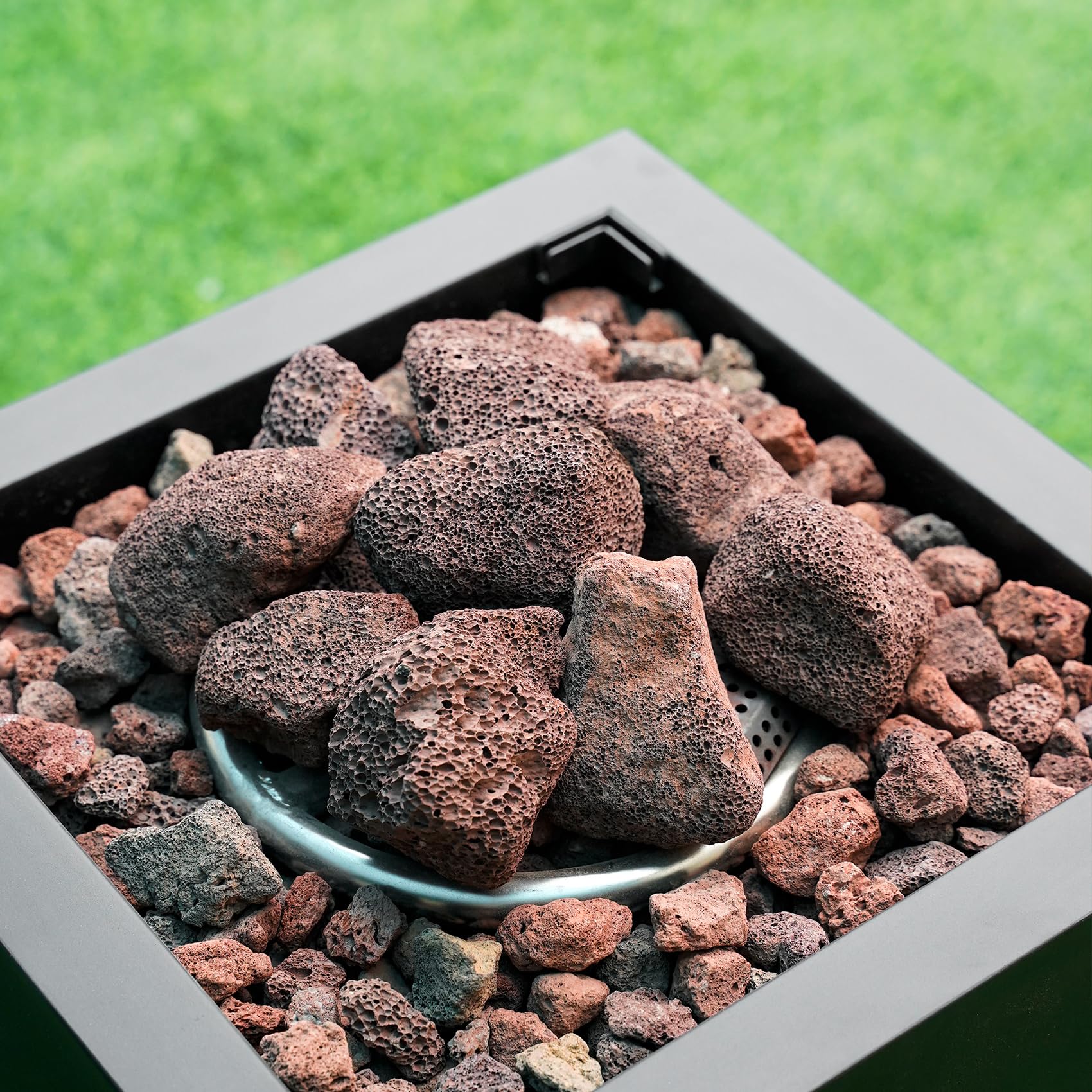 Mr. Fireglass 10 Pounds Black Natural Lava Rock for Indoor Outdoor Gas Fire Pits Fireplaces & Barbecue Grills | Volcanic Lava Stones for Decorating Garden Landscaping, Potted Plants, 0.2"-0.3"