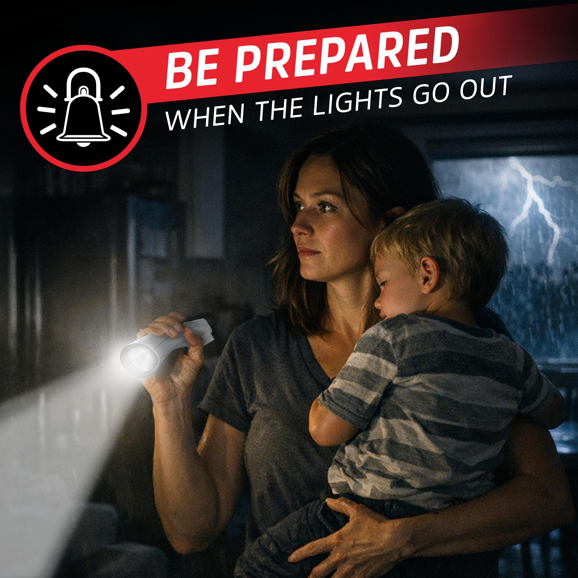 Energizer Auto-On LED Flashlights Rechargeable for Home Power Failure, Plug in LED Flashlight for Power Outage, Night Light, Hurricane Preparedness