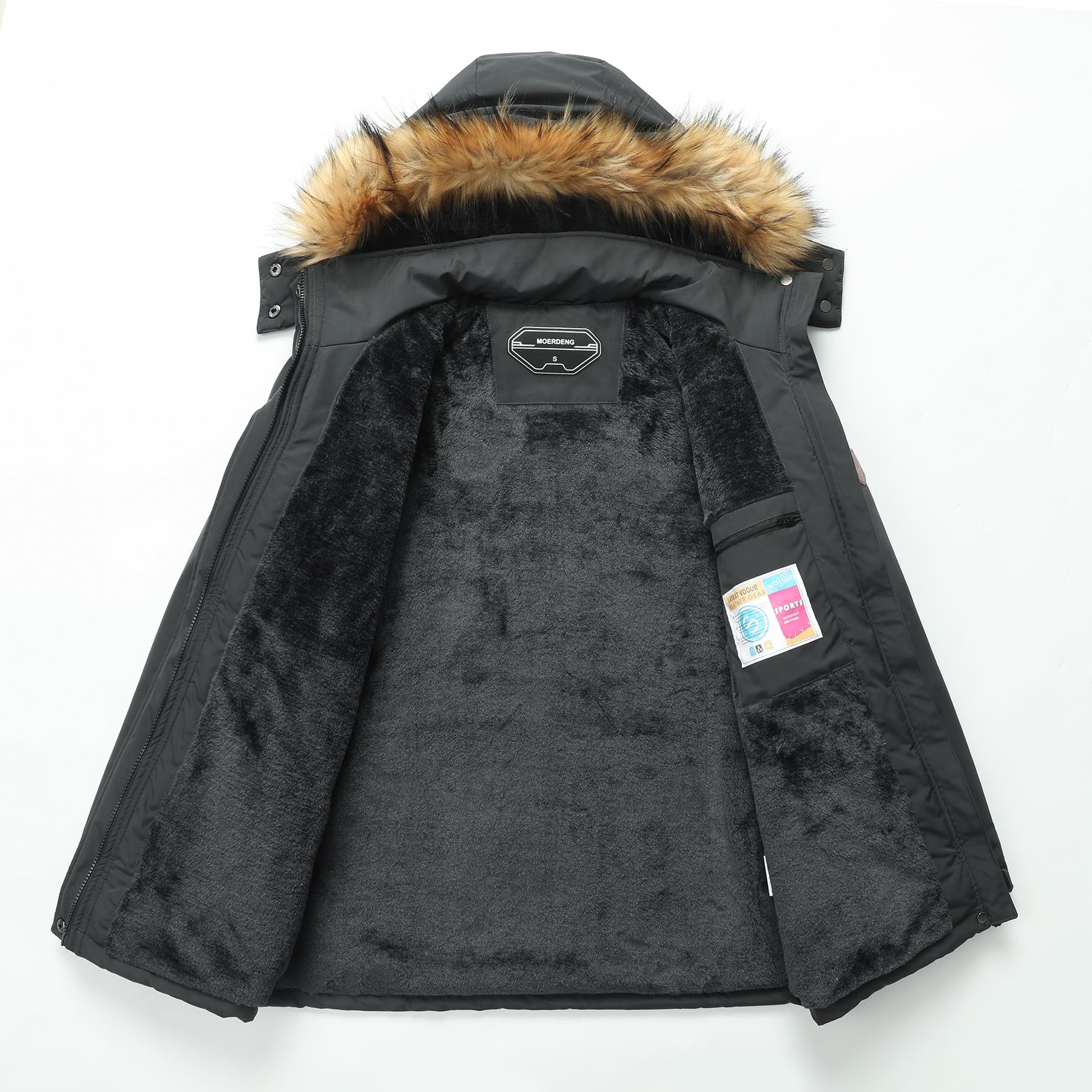 MOERDENG Women's Waterproof Ski Snow Jacket Winter Warm Hooded Snow Coat Mountain Windproof Ski Jacket For Women