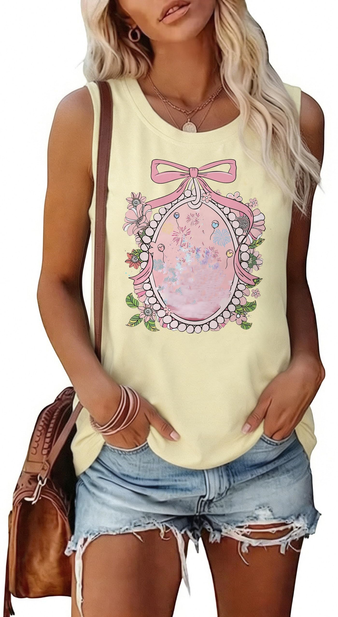 Magic Castle Tank Women Magic Kingdom Graphic Vest Summer Casual Vacation Sleeveless Tanks Tops