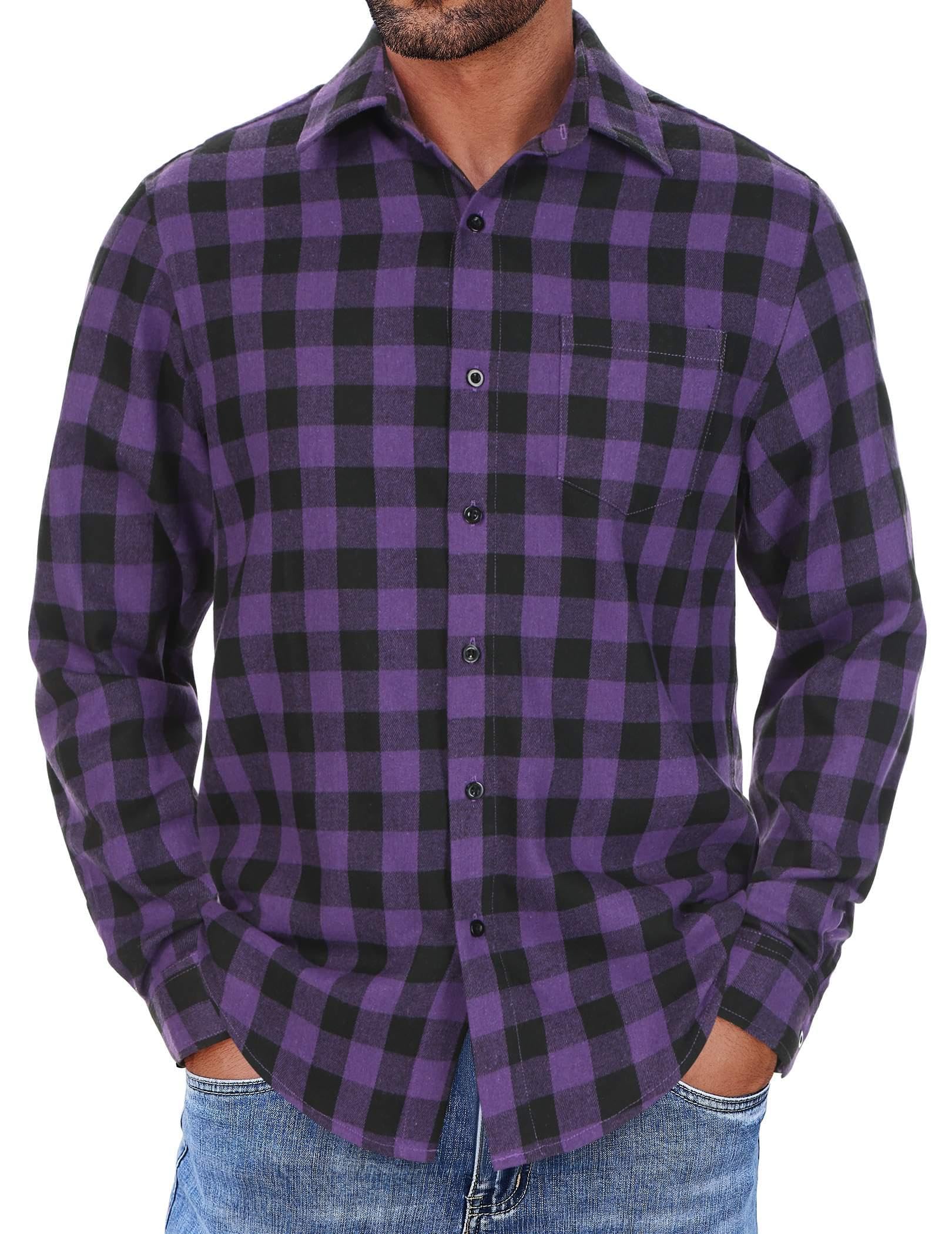 COOFANDY Mens Flannel Shirts Long Sleeve Button Down Shirt with Pocket Casual Shirts Work Shirts for Men