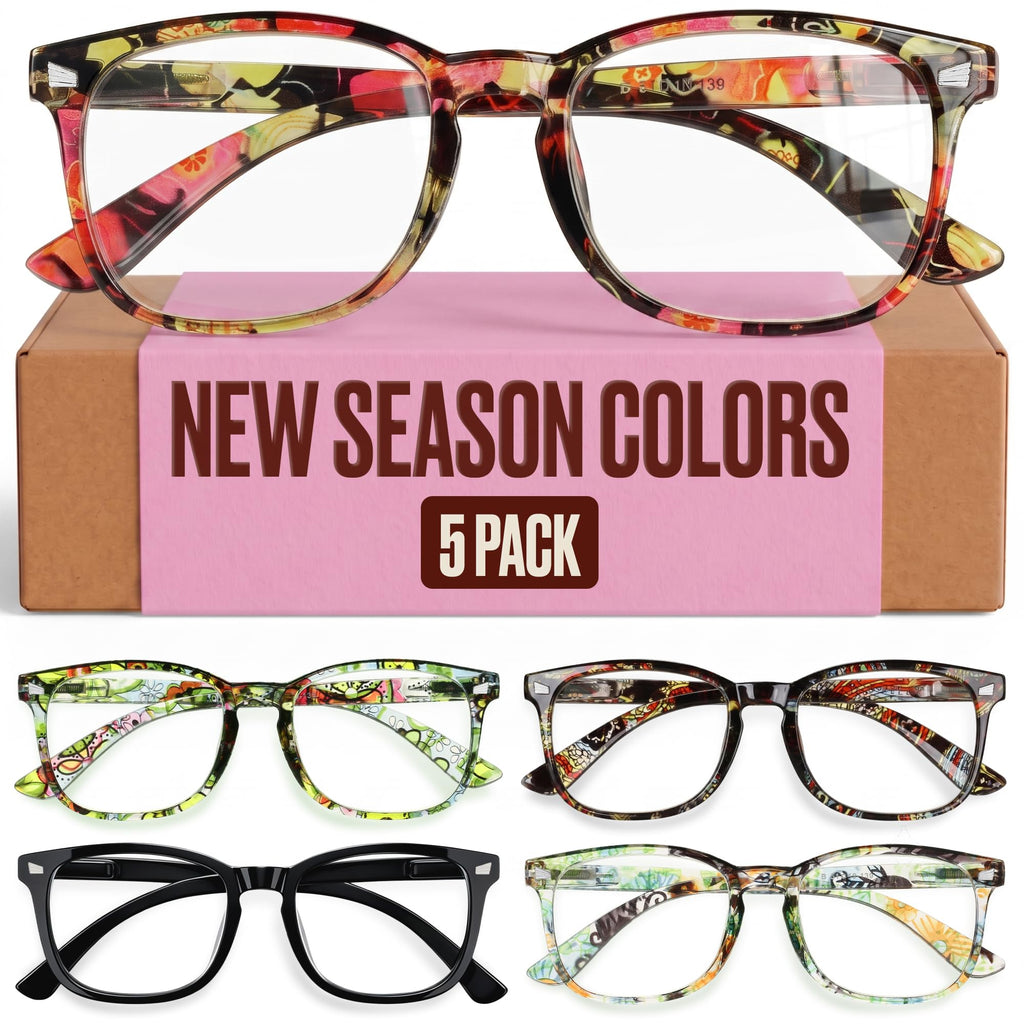 CCVOO Mix & Match Reading Glasses for Women - Lightweight, Comfortable Fit, Clear Vision - Blue Light Blocking