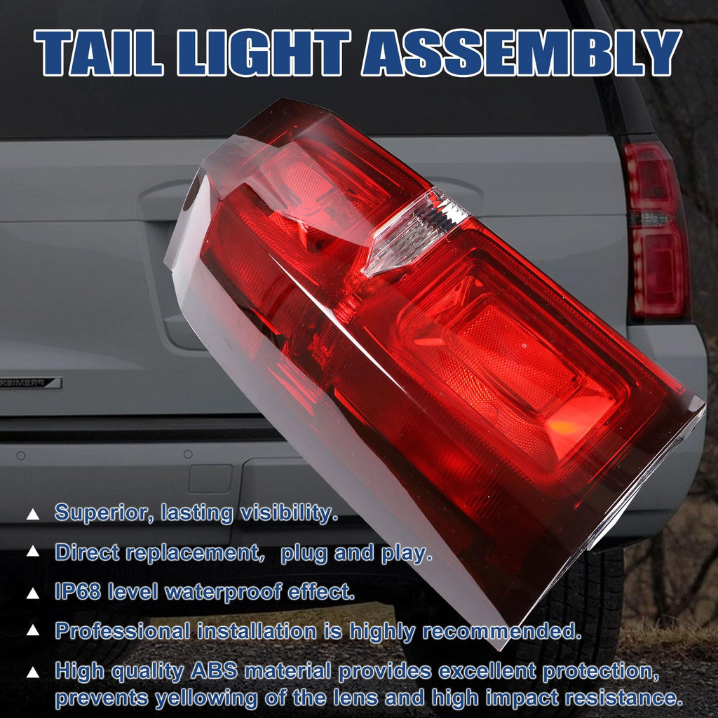 Tail Light Assembly Compatible with Chevy Tahoe Suburban 2015 2016 2017 2018 2019 2020 LED Brake Lamp Left Driver Side # 84467058 GM2800264