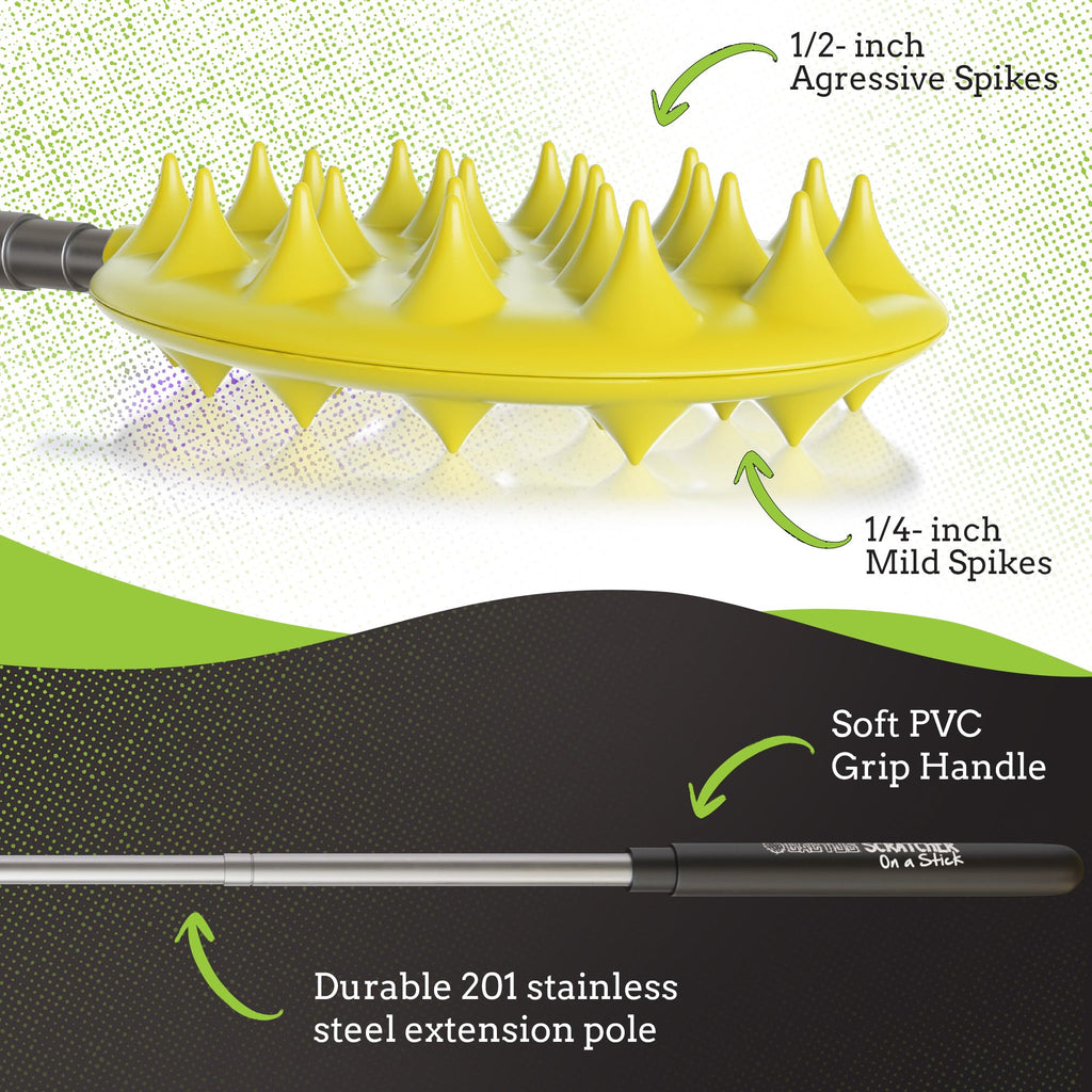 Cactus Scratcher Extendable Big Stick Back Scratcher - Extends 29" Long Double Sided Retractable Scratching Tool for Hand, Neck, Head, and Body - Universal Gift for Family, Pets, and Friends, Glow