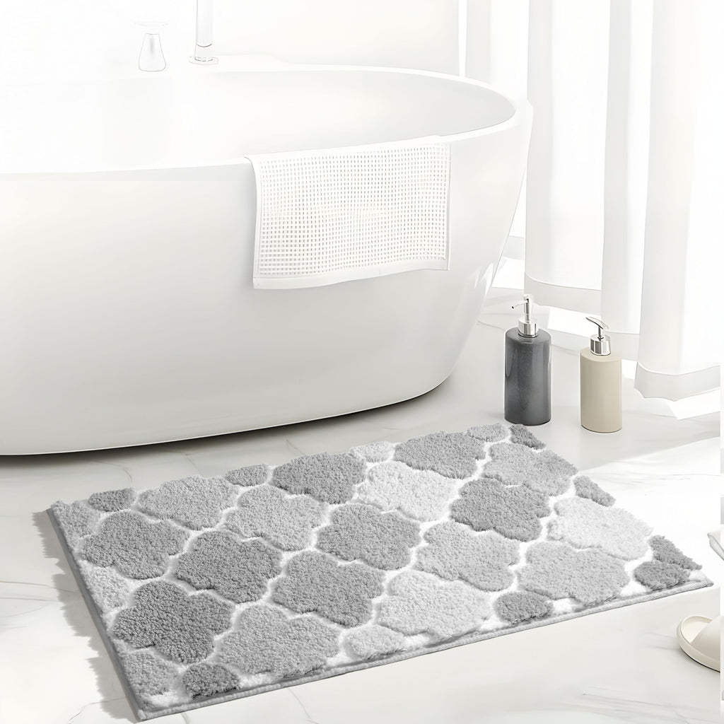 DEXDE Bathroom Rugs Runner 24x47 Long Bath Rug Non Slip Soft Washable Large Bath Mats for Bathroom Bedroom Hallway Kitchen Floor Carpet Modern Boho Decor, Beige
